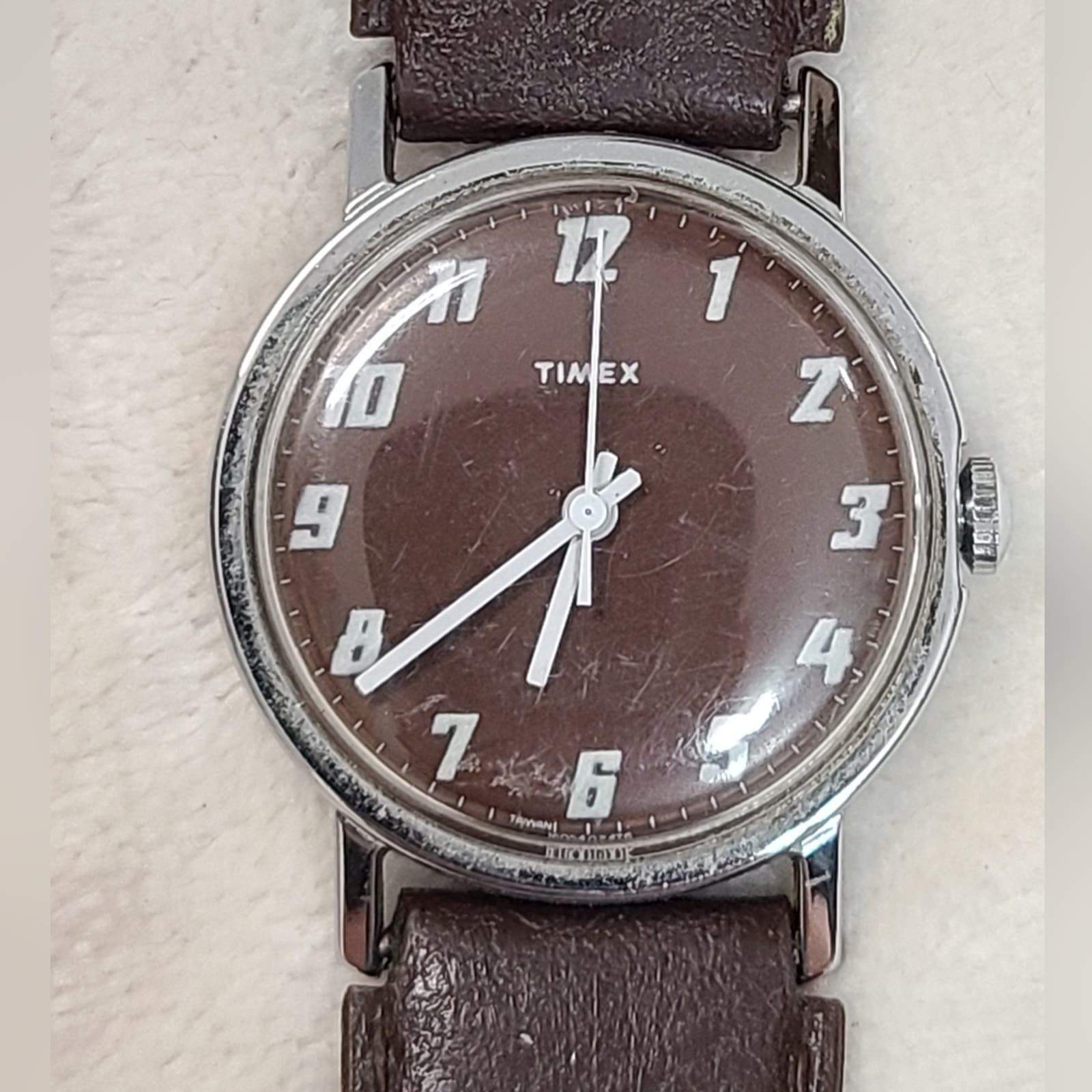 Vintage 70s Timex Women's Chocolate Face Mechanical Watch