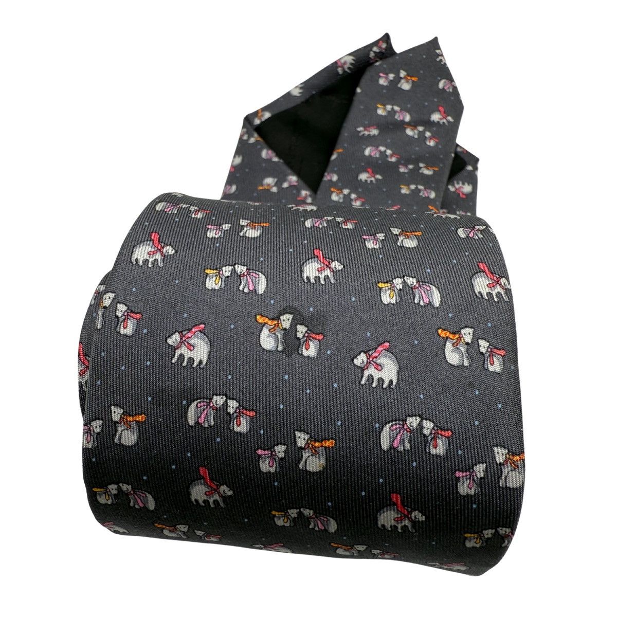 Salvatore Ferragamo Salvatore Ferragamo Silk Tie, Gray, Made in Italy Size ONE SIZE - 3 Thumbnail