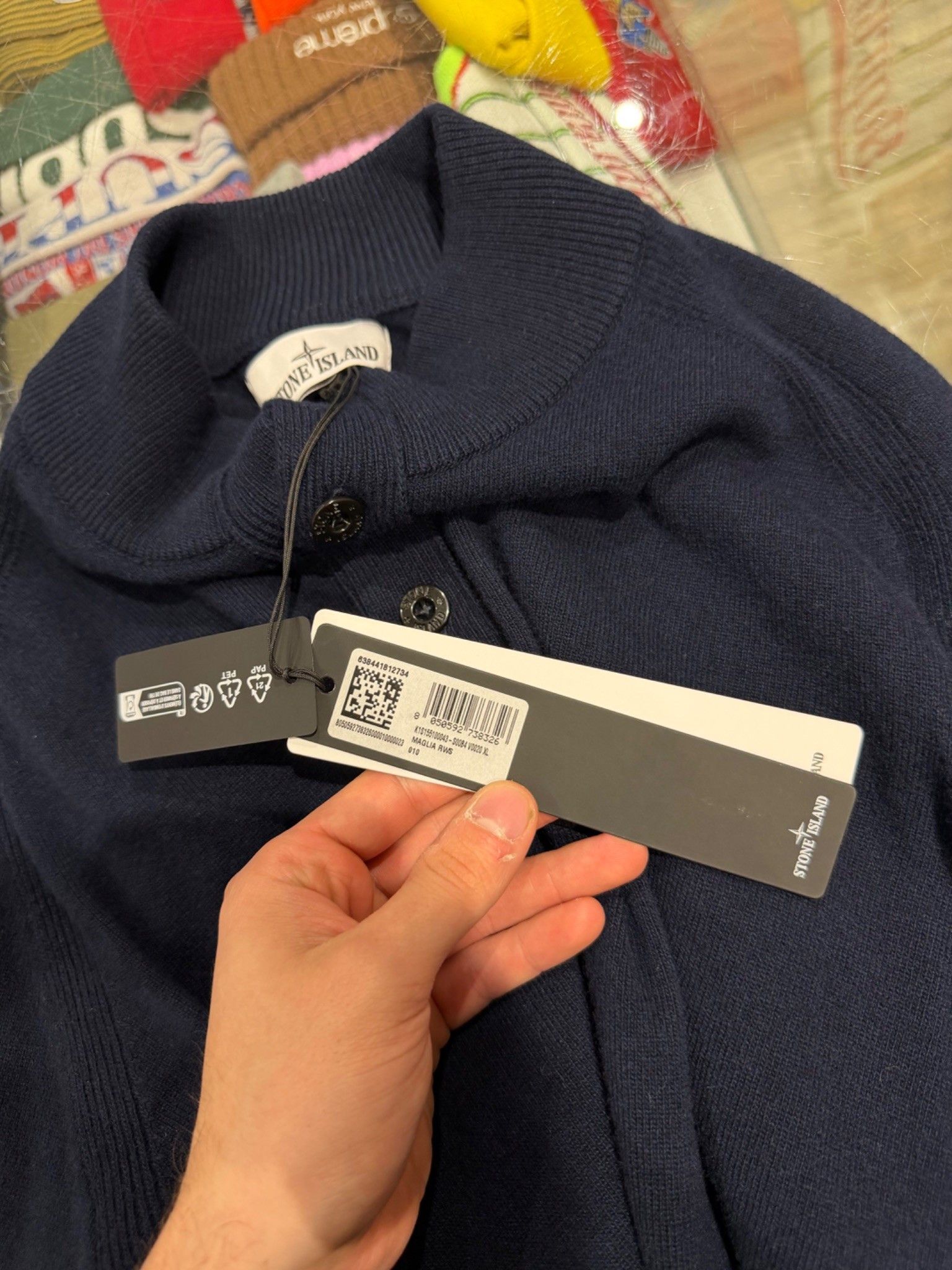 Stone Island Stone Island Half Zip Up Knitwear Navy Size US XL / EU 56 / 4 - 9 Thumbnail