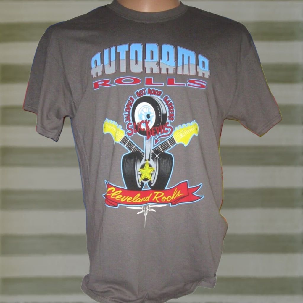 Gildan AUTORAMA 2018 Cleveland Rocks Ohio Car Show Rolls Hot Rods Gassers Mens Large Size US L / EU 52-54 / 3 - 1 Thumbnail