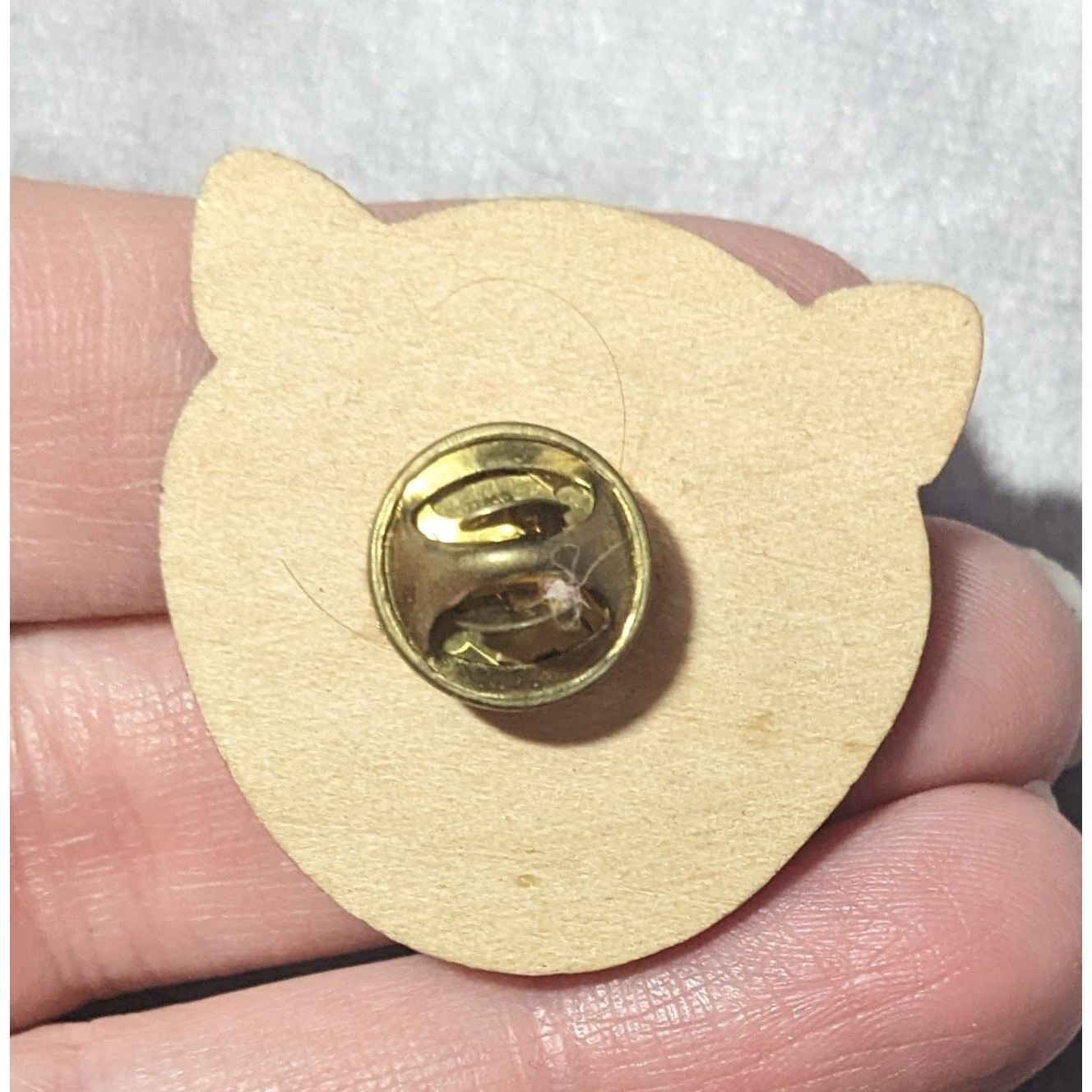 Other Laser Engraved Wooden Cat Shaped Lapel Pin Size ONE SIZE - 4 Thumbnail