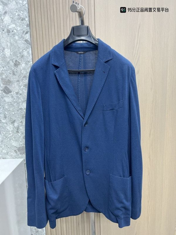 Loro Piana Loro Piana Men's Blue Cotton Silk Suit Jacket. Size US XL / EU 56 / 4 - 4 Thumbnail
