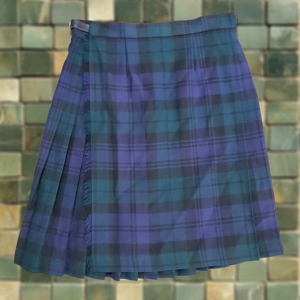 Vintage VINTAGE Hector Russel Kilt 100% Wool Pleated Plaid Tartan Scotland Sz S W24-26" L20" Mens Size ONE SIZE - 1 Thumbnail