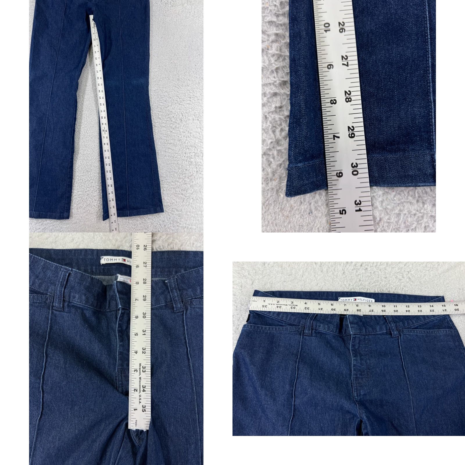 Tommy Hilfiger Tommy Hilfiger Jeans Women 4 Blue Denim Flared Low Rise Cotton Blend Vintage No Size 27" / US 4 / IT 40 - 8 Thumbnail