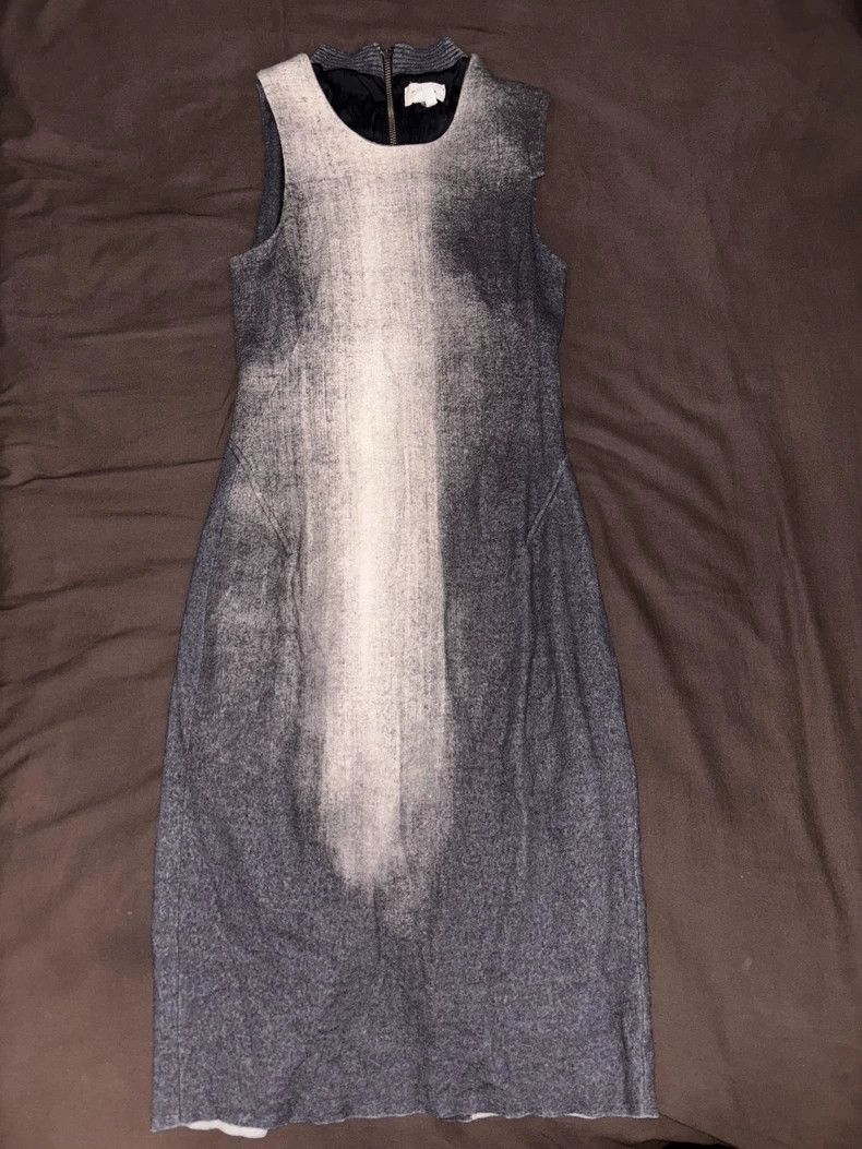 HELMUT LANG size2 Lamb double brush paint design cut off th