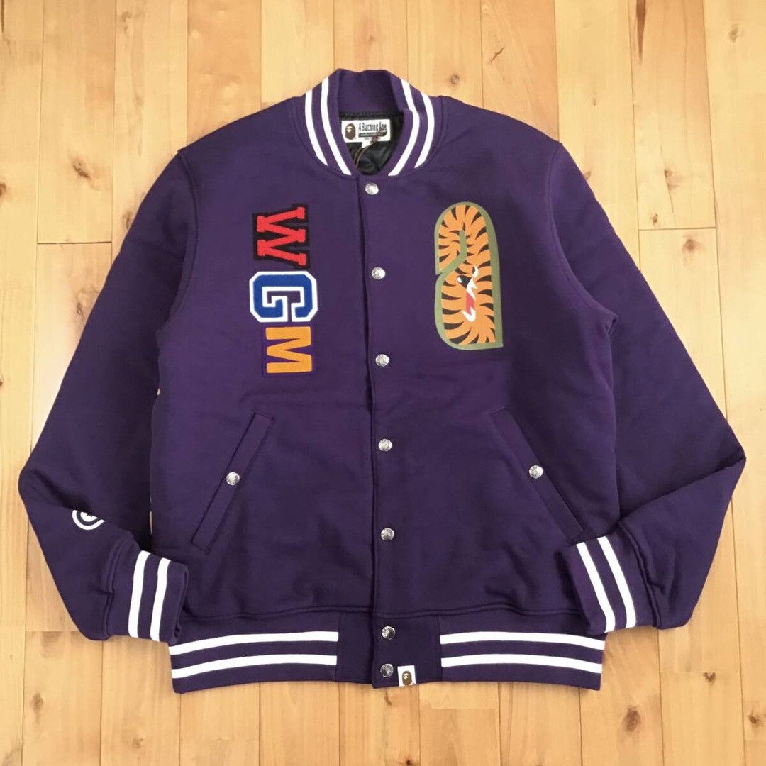 Bape BAPE CAMO SHARK SWEAT VARSITY JACKET a bathing ape Size US L / EU 52-54 / 3 - 2 Thumbnail