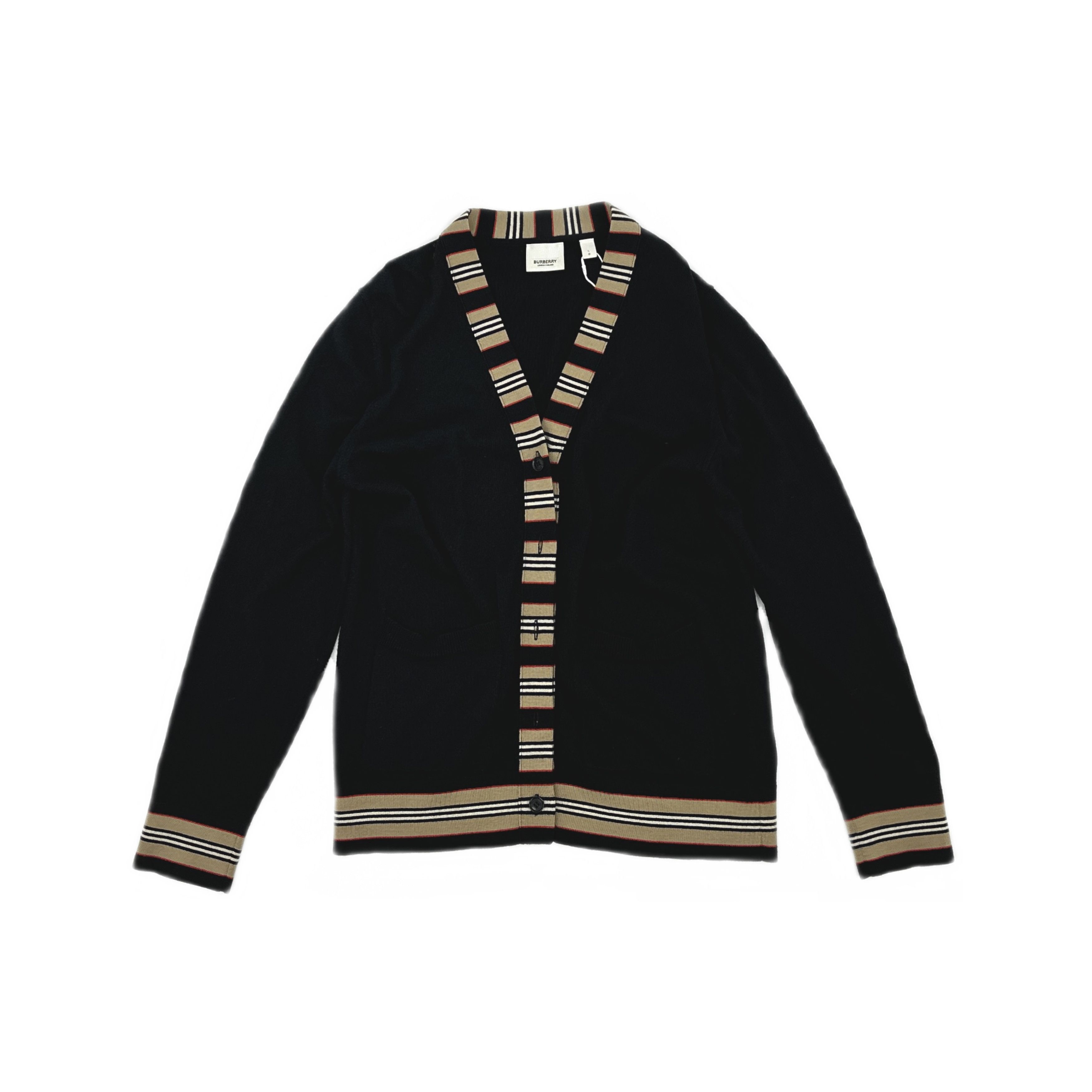 Burberry Burberry Icon Stripe Trim Cardigan Size L Size L / US 10 / IT 46 - 1 Thumbnail