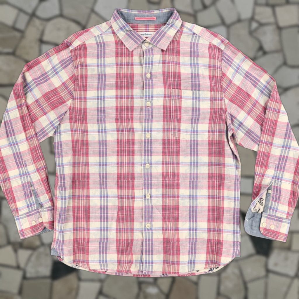 Tommy Bahama Tommy Bahama Shirt Palm Print Lined Plaid Button Up Shirt Men’s L Mens Shirt Palm Print Lined Cotton Plaid Long Sleeve Button Up Tommy Bahama Size US L / EU 52-54 / 3 - 1 Thumbnail