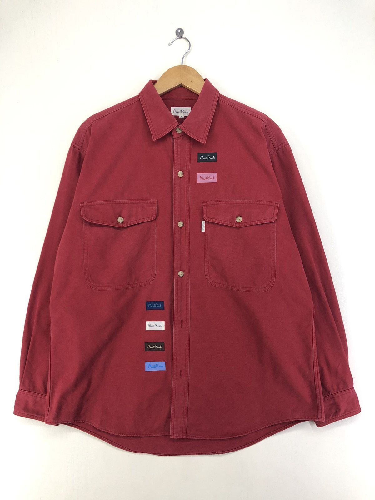 image of Vintage Maul Ruck Button Up Shirt in Red, Men's (Size XL)