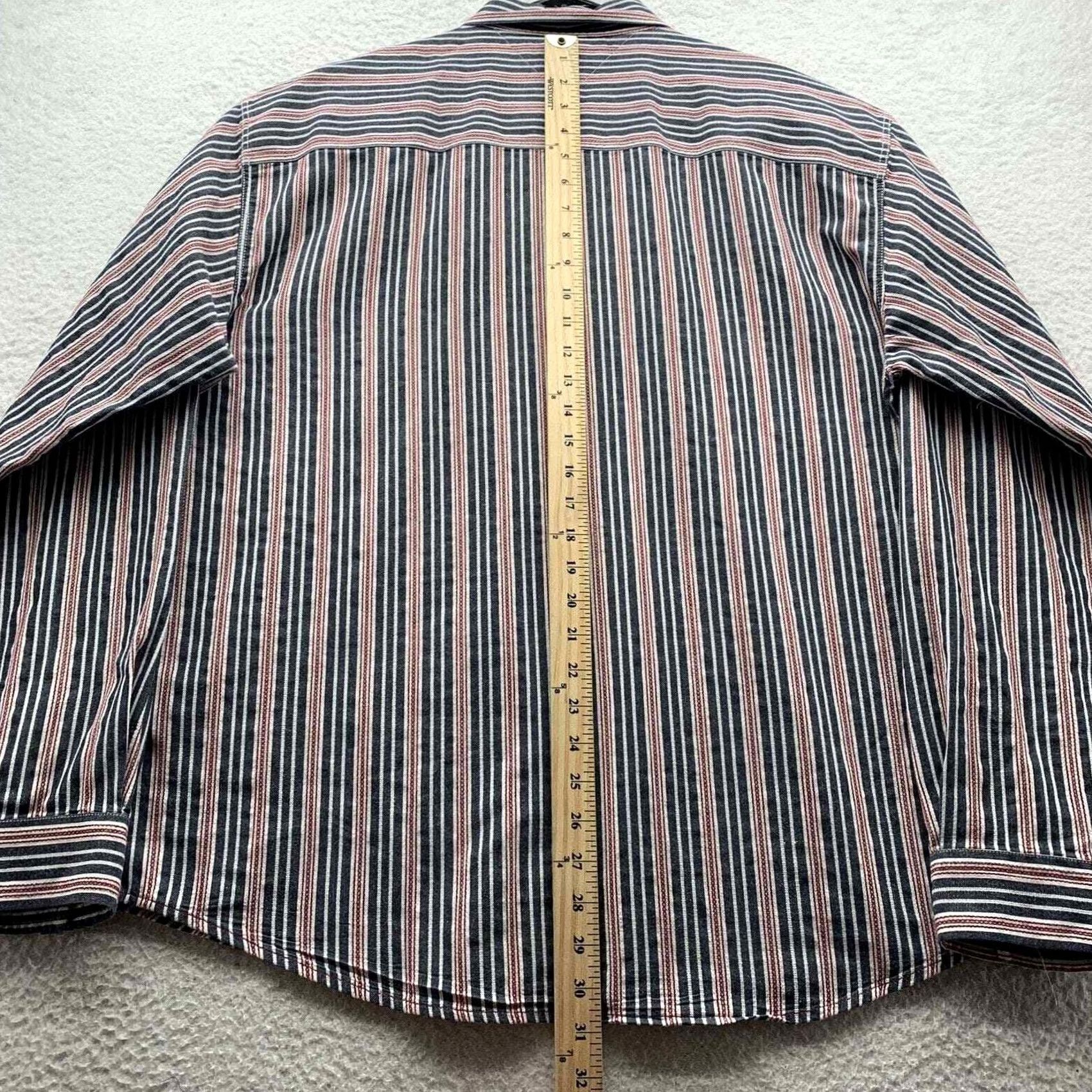 Tommy Hilfiger VINTAGE Tommy Hilfiger Jeans Shirt Mens XL Blue Red Striped Y2K Retro Size US XL / EU 56 / 4 - 7 Thumbnail