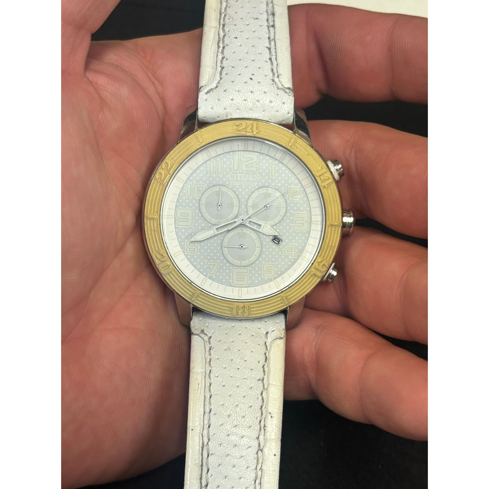 Citizen Citizen Eco-Drive White Mens Watch! It Works! Size ONE SIZE - 1 Thumbnail