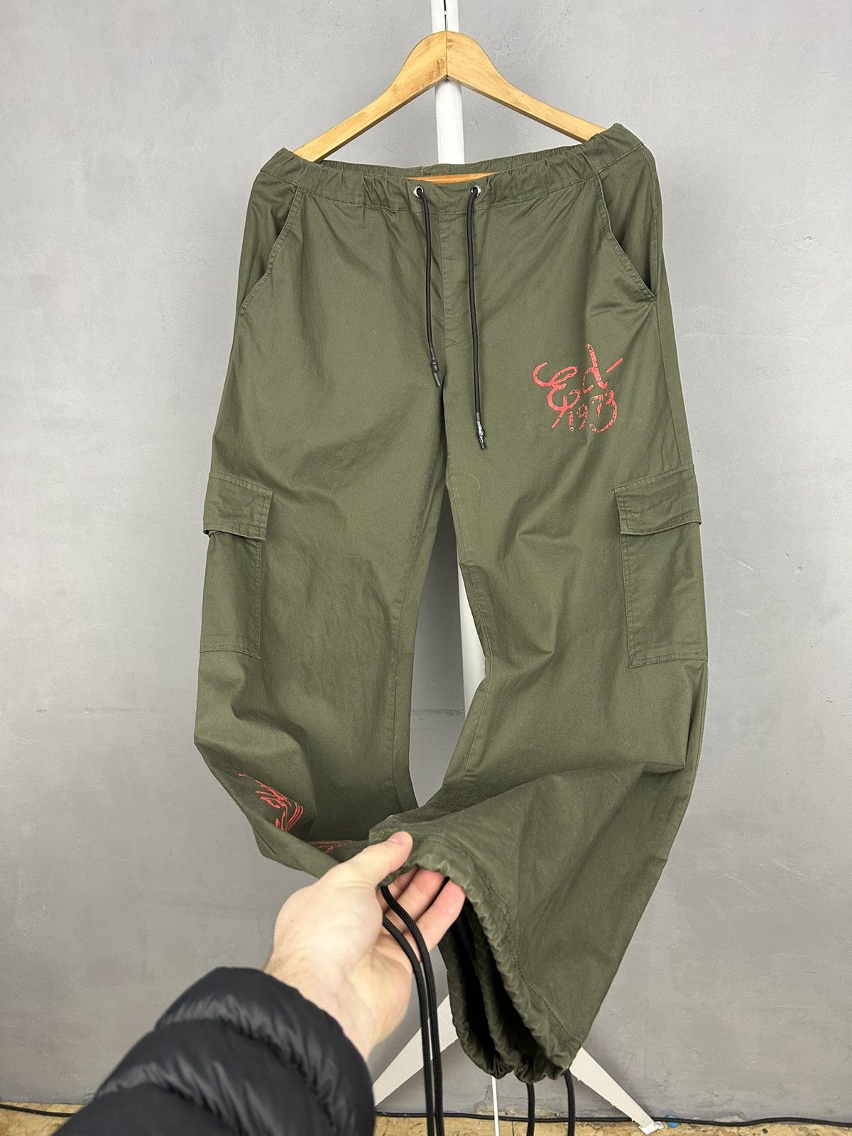 Ed Hardy CRAZY Ed hardy Cargo Pants Baggy joggers big Logo Size US 31 - 8 Thumbnail