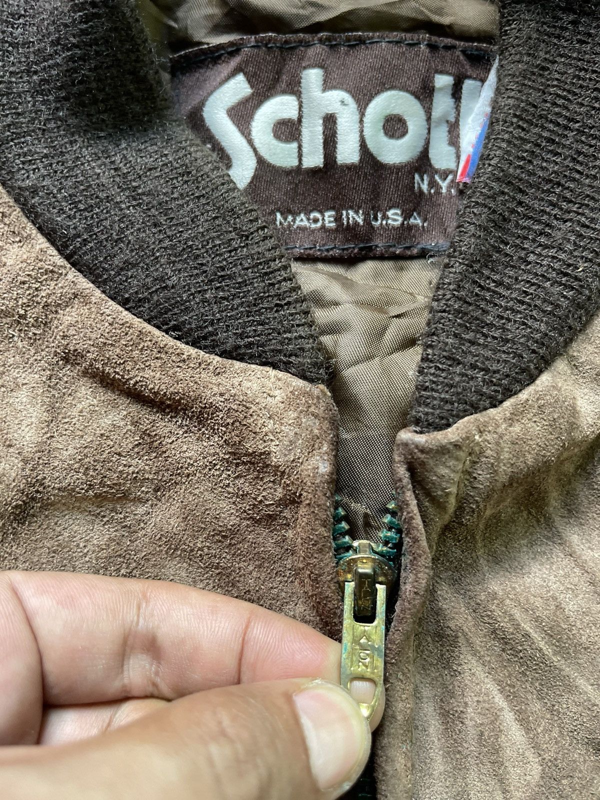 Schott 🔥🔥RARE🔥🔥 80s Vintage Schott Suede Leather Jacket Size US M / EU 48-50 / 2 - 4 Thumbnail
