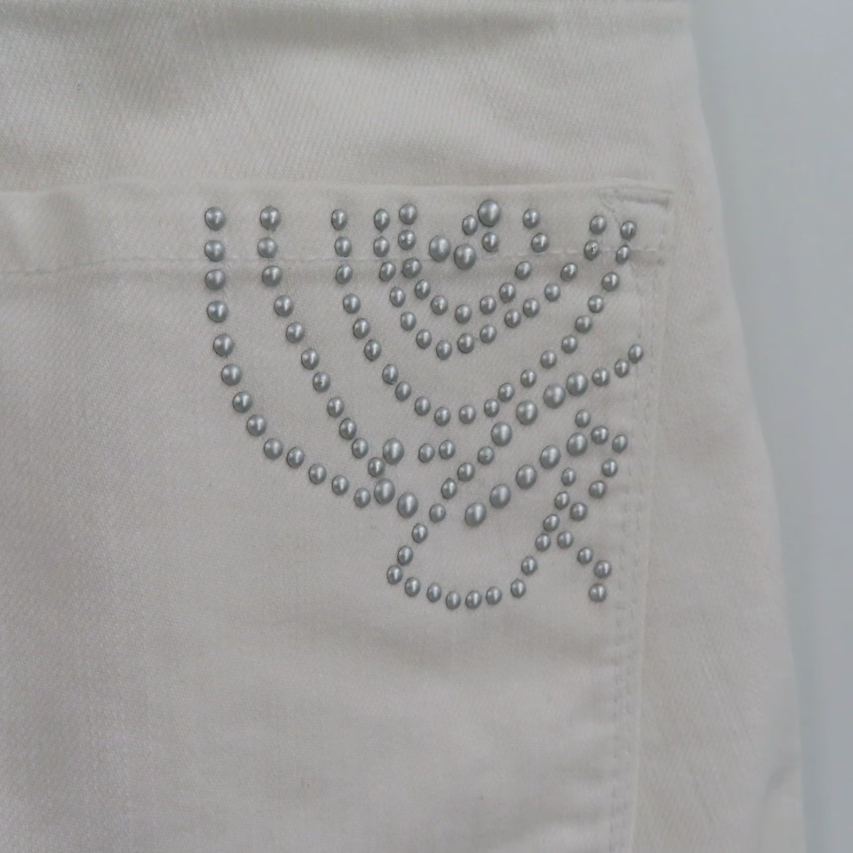 NYDJ NYDJ Womens Jeans 0 Marilyn Straight Solid White Studded Pockets Style 55244T776 Size 25" / US 0 / IT 36 - 6 Thumbnail