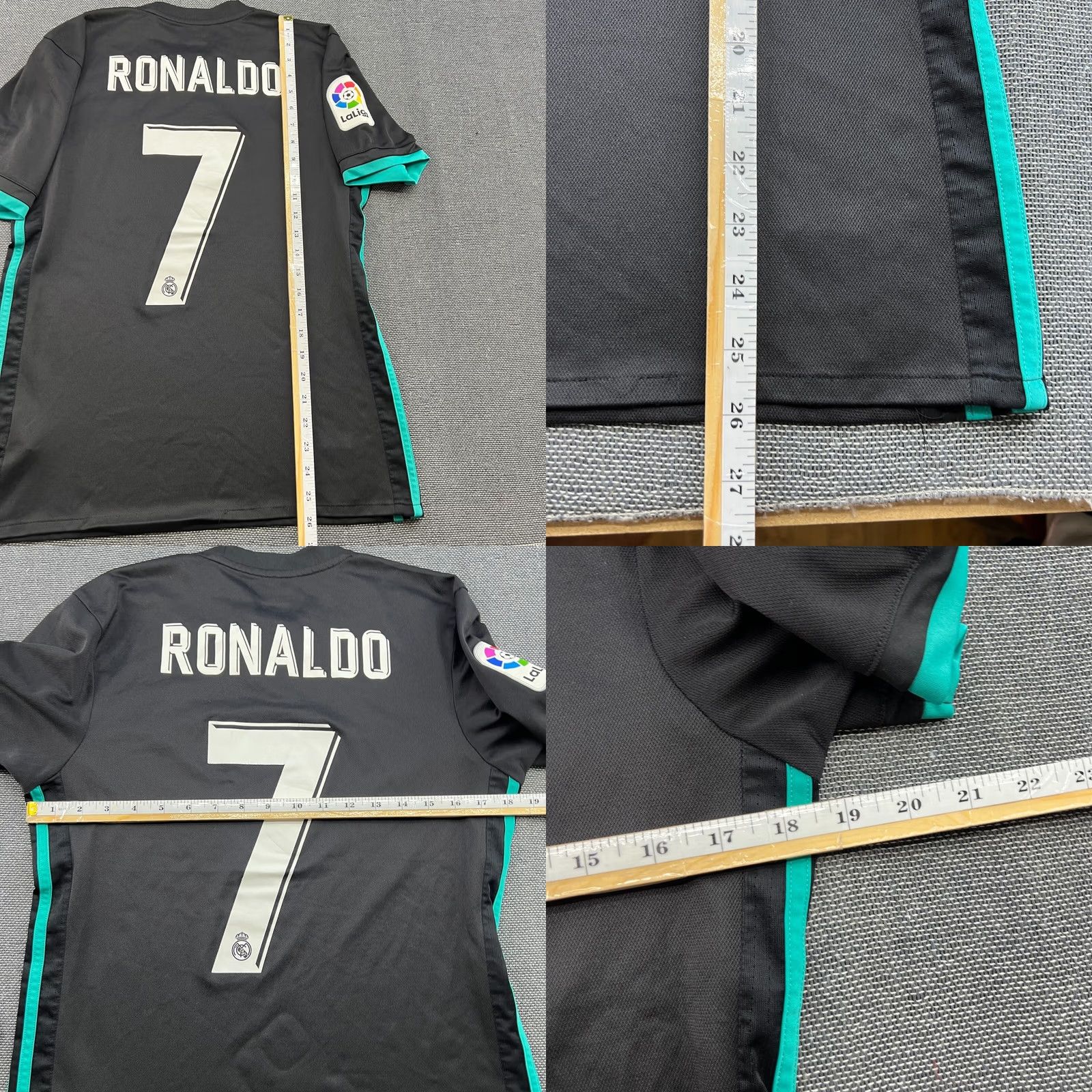 Adidas Real Madrid 2017 2018 Away Ronaldo #7 Men Small Football Jersey Shirt Adidas Shirt Men Small Black Football Jersey Adidas Size US S / EU 44-46 / 1 - 10 Thumbnail