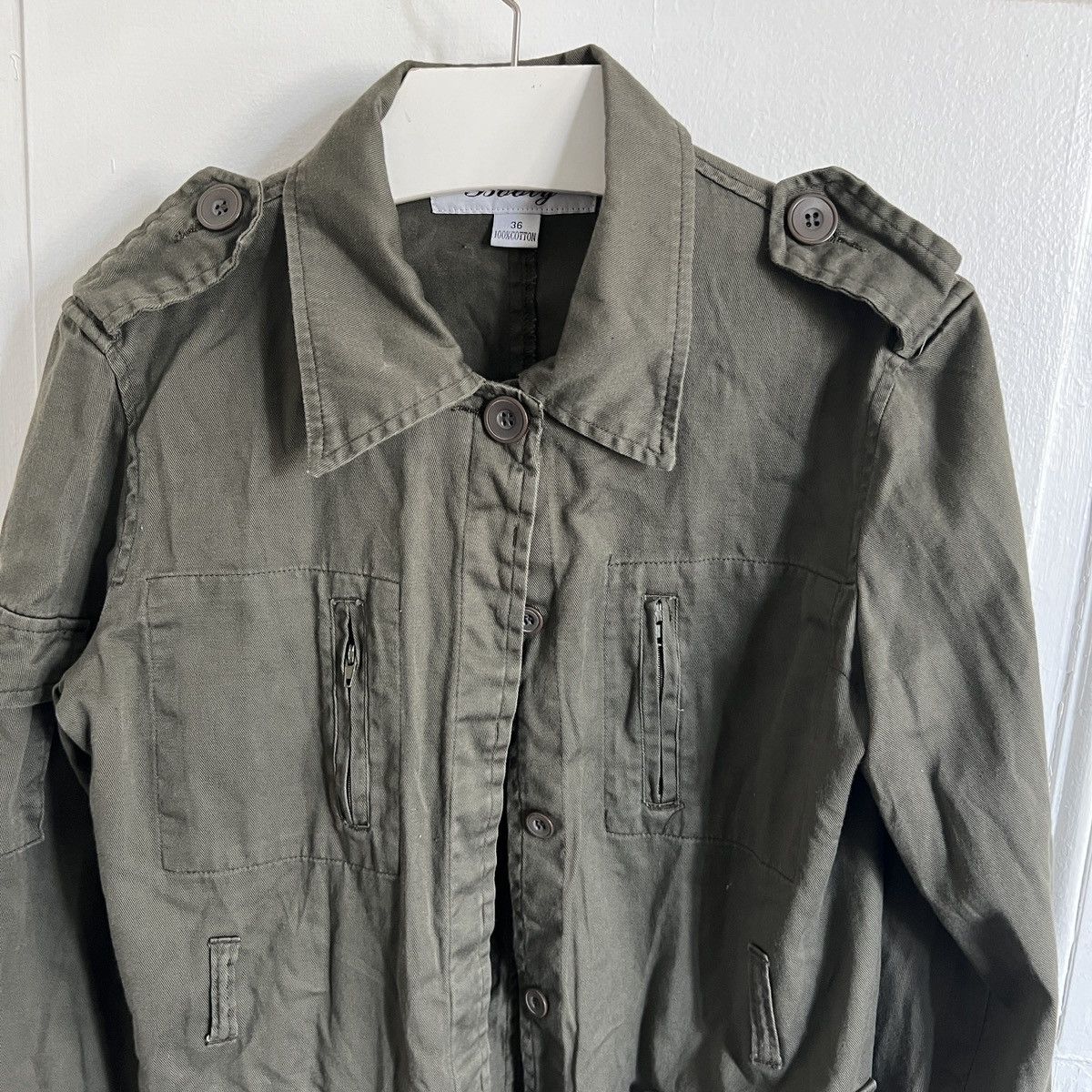 Japanese Brand × Vintage Y2K Olive Jacket Military khaki like diesel jpg junya d&g Size XS / US 0-2 / IT 36-38 - 2 Thumbnail