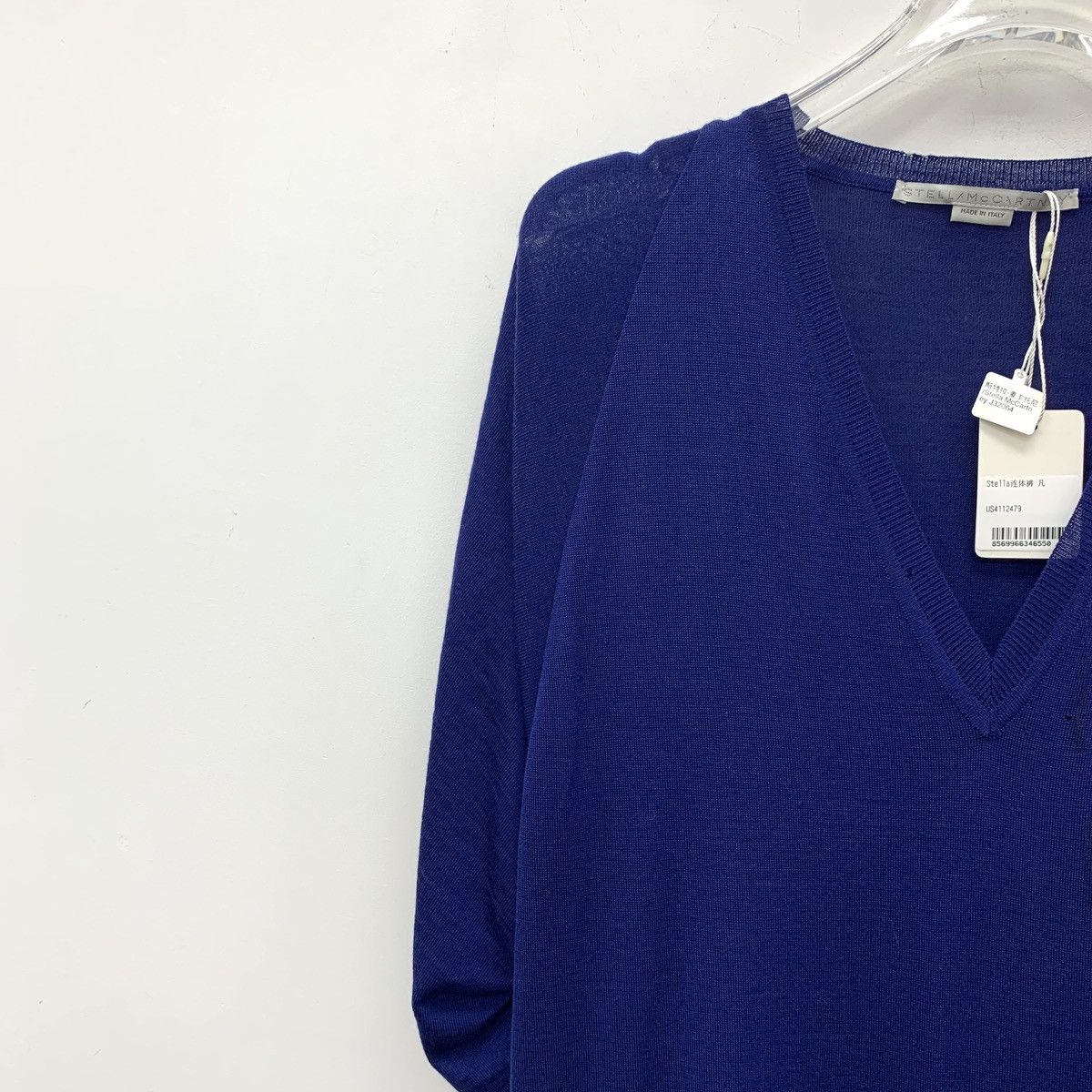Stella McCartney Stella McCartney Dark Blue V-neck Waist Knit Dress K26WX Size S / US 4 / IT 40 - 3 Thumbnail