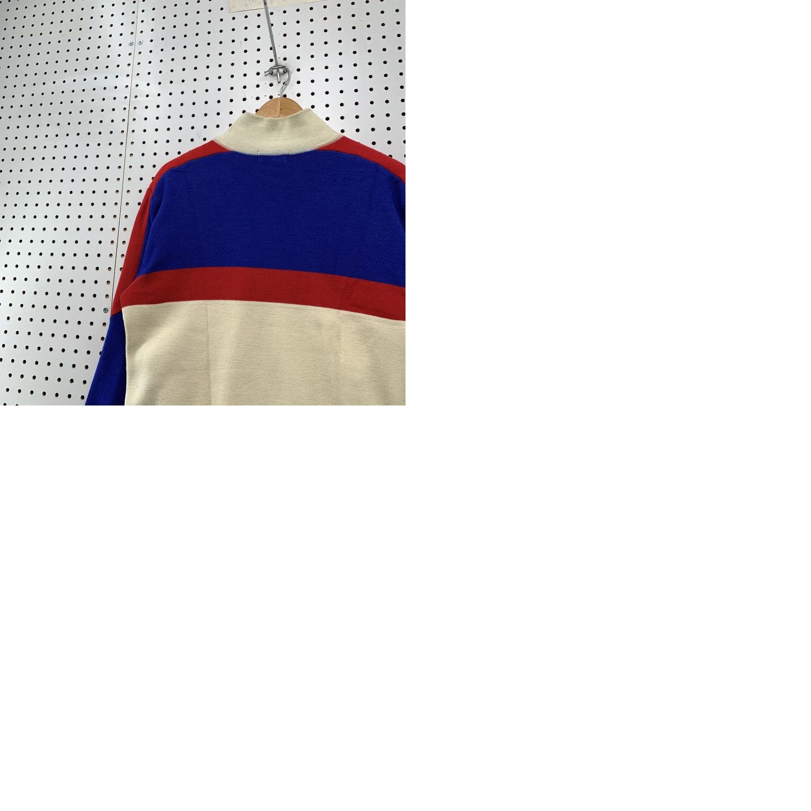 Obermeyer Vintage Obermeyer Sweater Mens Large Cream Red Blue Wool Blend Knit Pullover Size US L / EU 52-54 / 3 - 9 Thumbnail