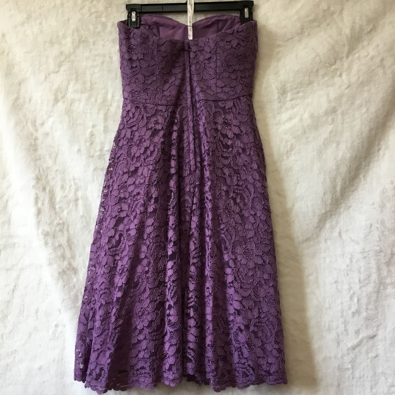 Other David's Bridal Dark Purple Strapless Lace Dress Size XS / US 0-2 / IT 36-38 - 8 Thumbnail