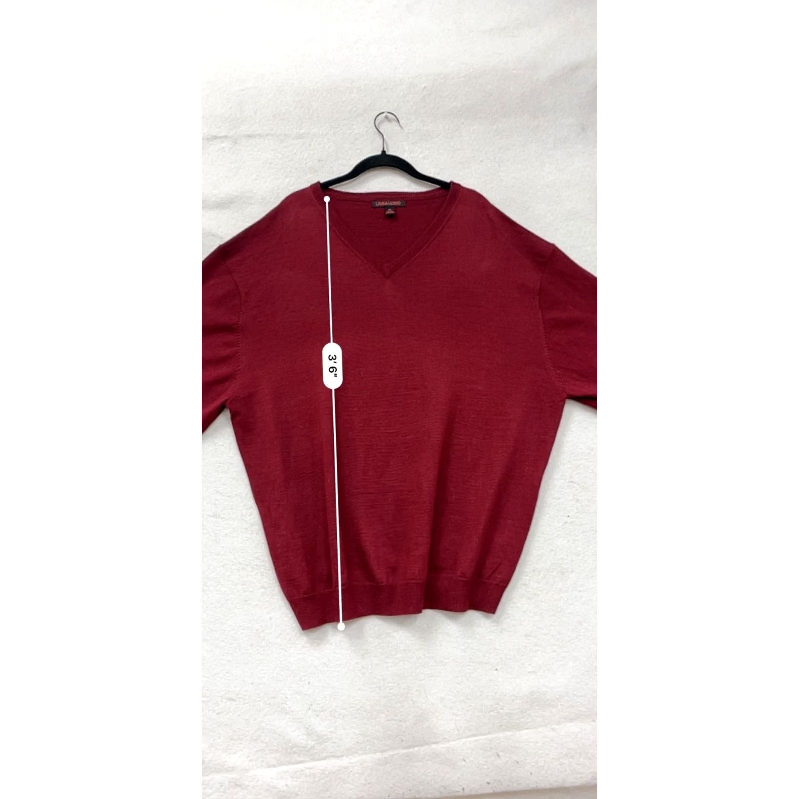 Vintage Linea Uomo Sweater Unisex Adults 4X V-Neck Red Wool Acrylic Pullover Size US XXL / EU 58 / 5 - 7 Thumbnail