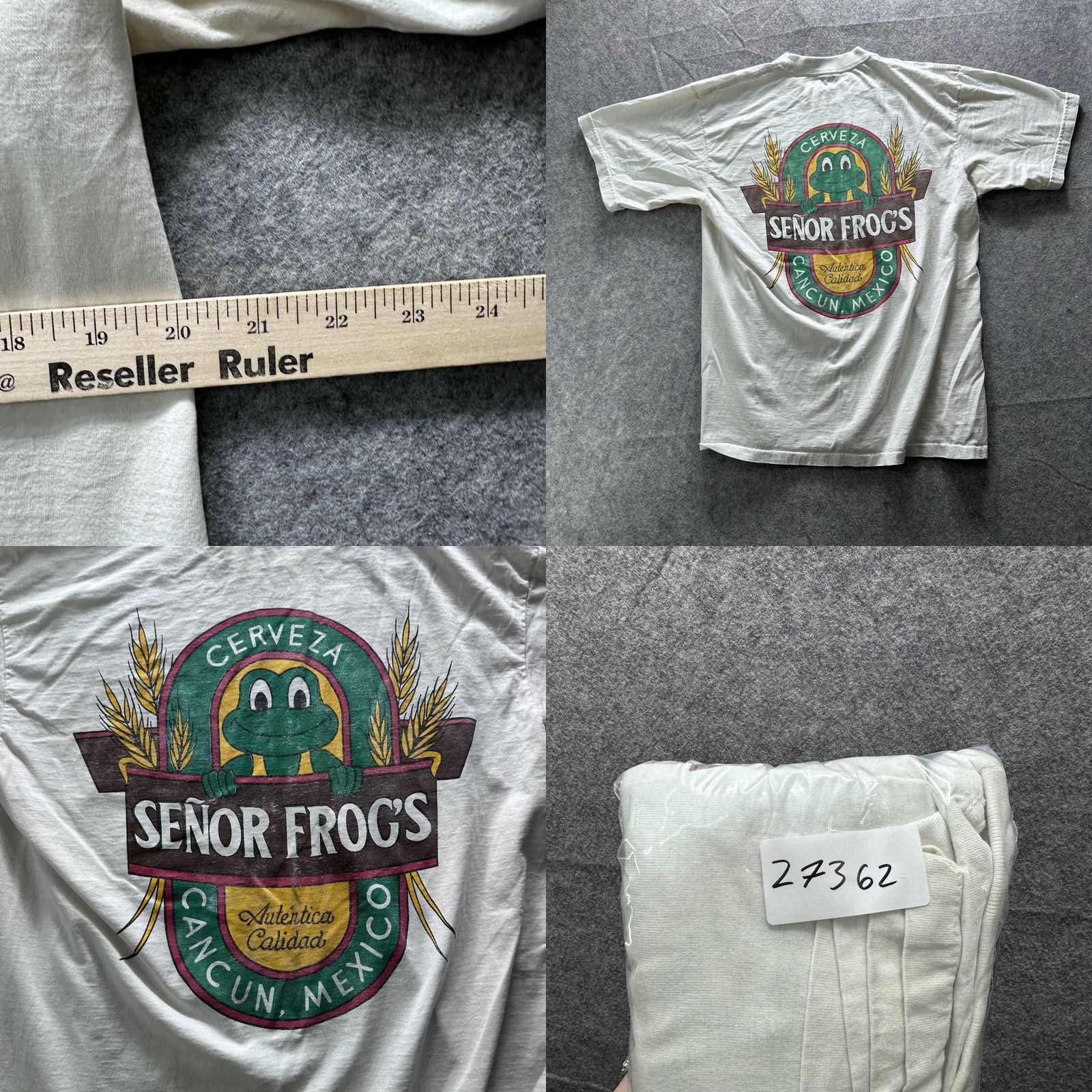 Vintage Senor Frog'S Shirt Mens XL White Cancun Mexico Cerveza Graphic Tee Bar Souvenir Size US XL / EU 56 / 4 - 8 Thumbnail