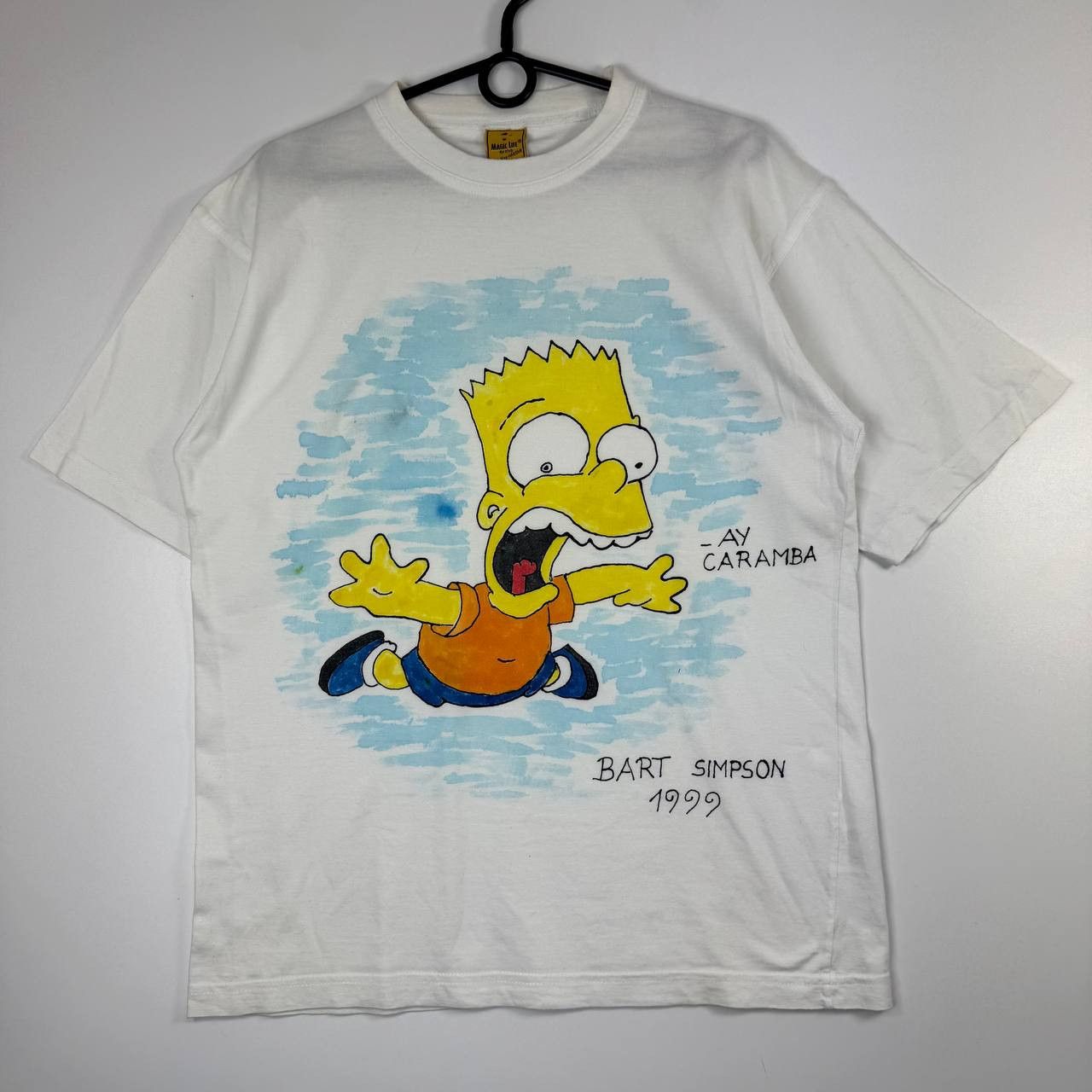 Other Vintage Bart Simpson Ay Caramba Graphic T-Shirt White Size S Size US S / EU 44-46 / 1 - 1 Thumbnail