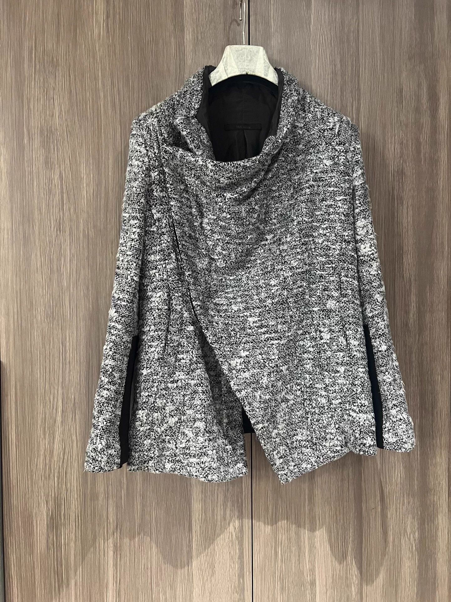 Julius MA Julius 7 Grey Wool Blend Knit Jacquard Coat Size US M / EU 48-50 / 2 - 5 Thumbnail