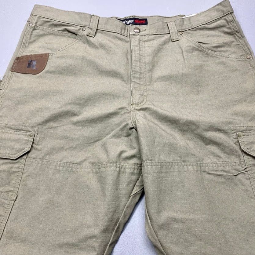Wrangler WranglER Riggs Men 3W060BR Ripstop Rip Stop Cargo Work Pants 42x32 Bark 8122 Size US 42 / EU 58 - 4 Thumbnail