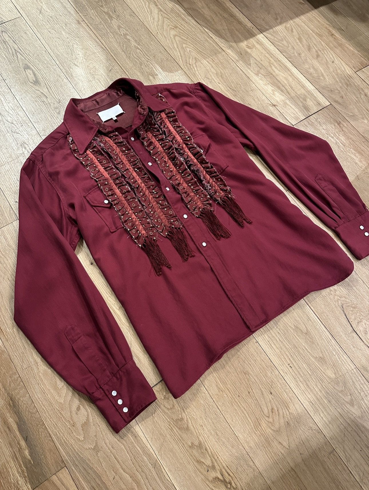 Maison Margiela Maison Margiela FW23 Shredded Scarf Shirt (Showroom Sample) Size US L / EU 52-54 / 3 - 4 Thumbnail