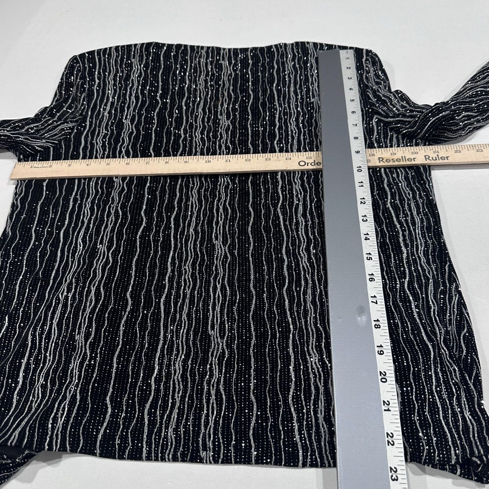 Alex Evenings Alex Evenings Jacket 12 Black Silver Striped Lined Collarless Open Front Stretch Size XL / US 12-14 / IT 48-50 - 5 Thumbnail