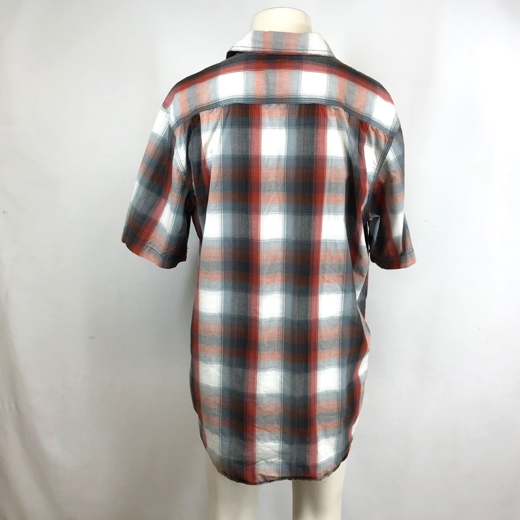 Carhartt Carhartt Mens Relaxed Fit Short Sleeve Plaid Shirt Red Gray L T Size US L / EU 52-54 / 3 - 6 Thumbnail