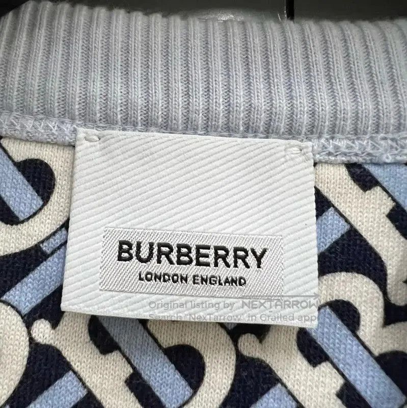 Burberry Burberry Blue Cotton Logo Long Sleeve Sweatshirt. Size M / US 6-8 / IT 42-44 - 4 Thumbnail
