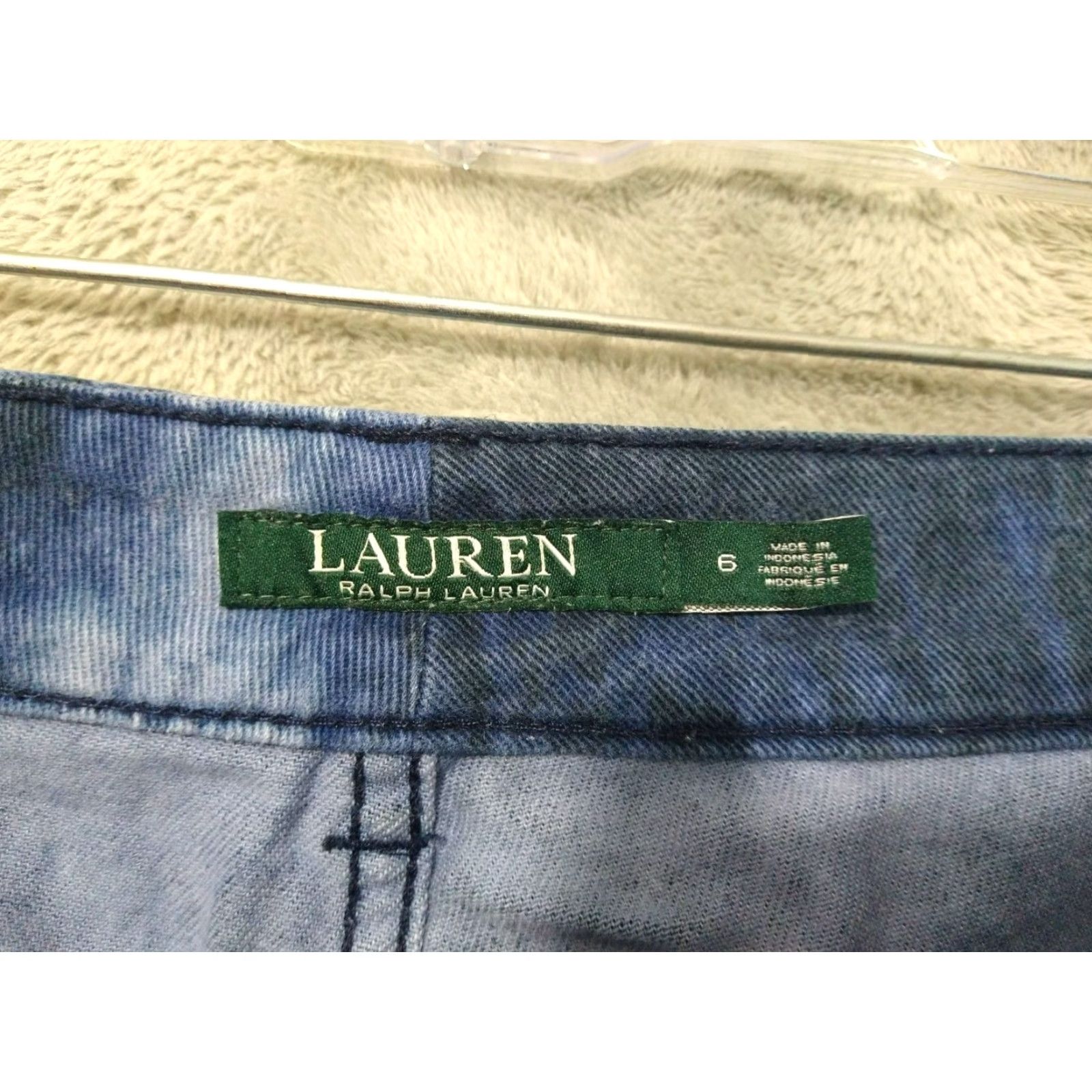 Ralph Lauren Ralph Lauren Jeans 6 Blue Denim Tie Dye Premiere Skinny Cropped Stretch 5-Pocket Bohemian Womens Size 28" / US 6 / IT 42 - 7 Thumbnail