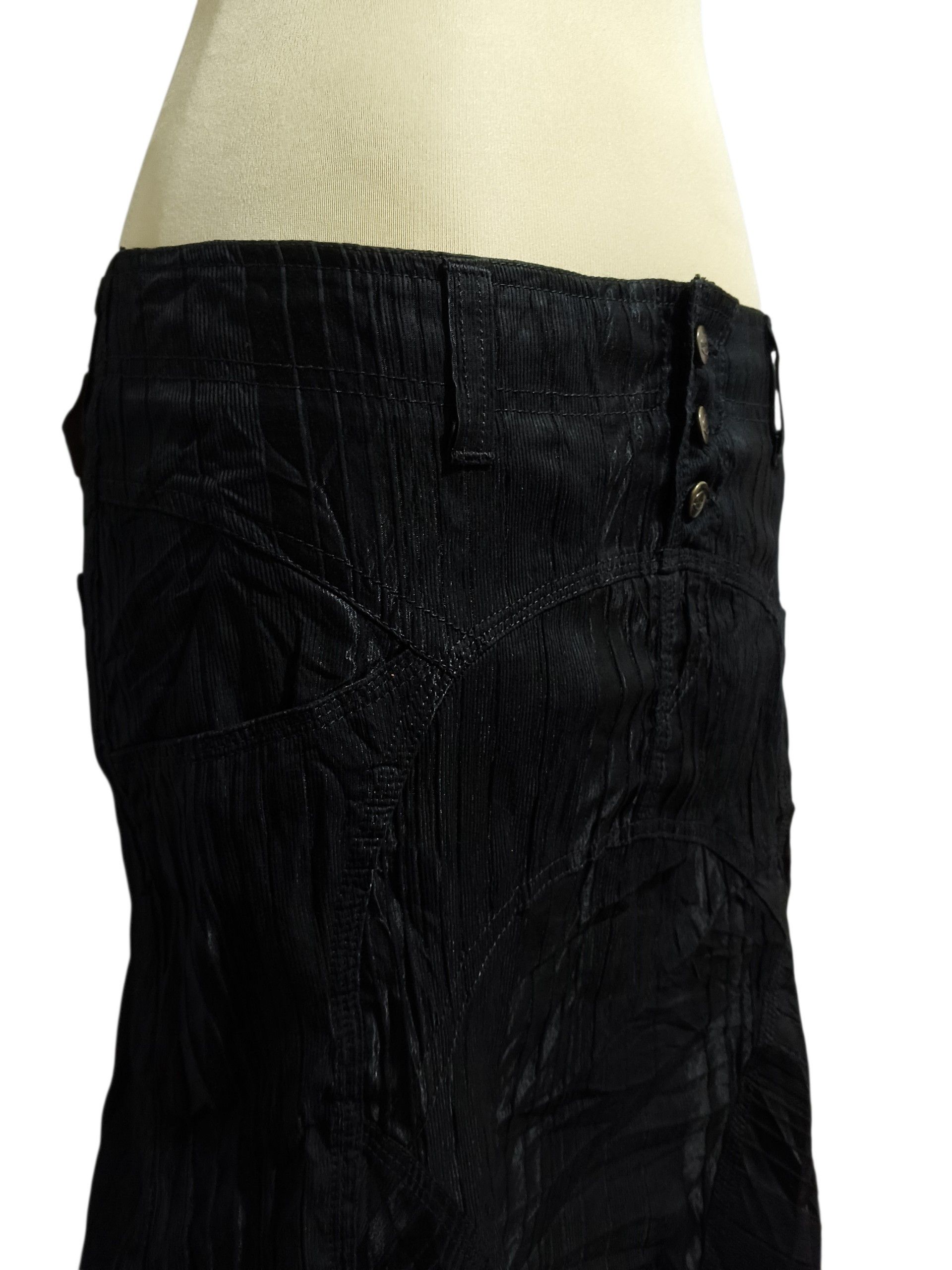 Just Cavalli Just Cavalli Gothic and Punk Crinkle Panel Midi Skirt Dark Size 30" / US 8 / IT 44 - 6 Thumbnail