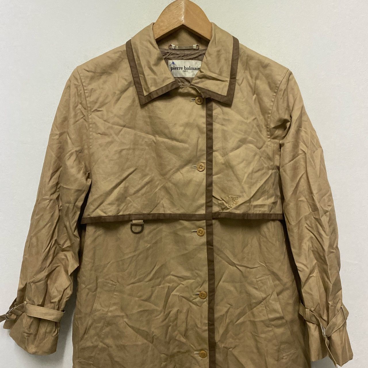 Balmain Pierre Balmain Paris 90s Signature Logo Long Trench Coat Size US S / EU 44-46 / 1 - 4 Thumbnail