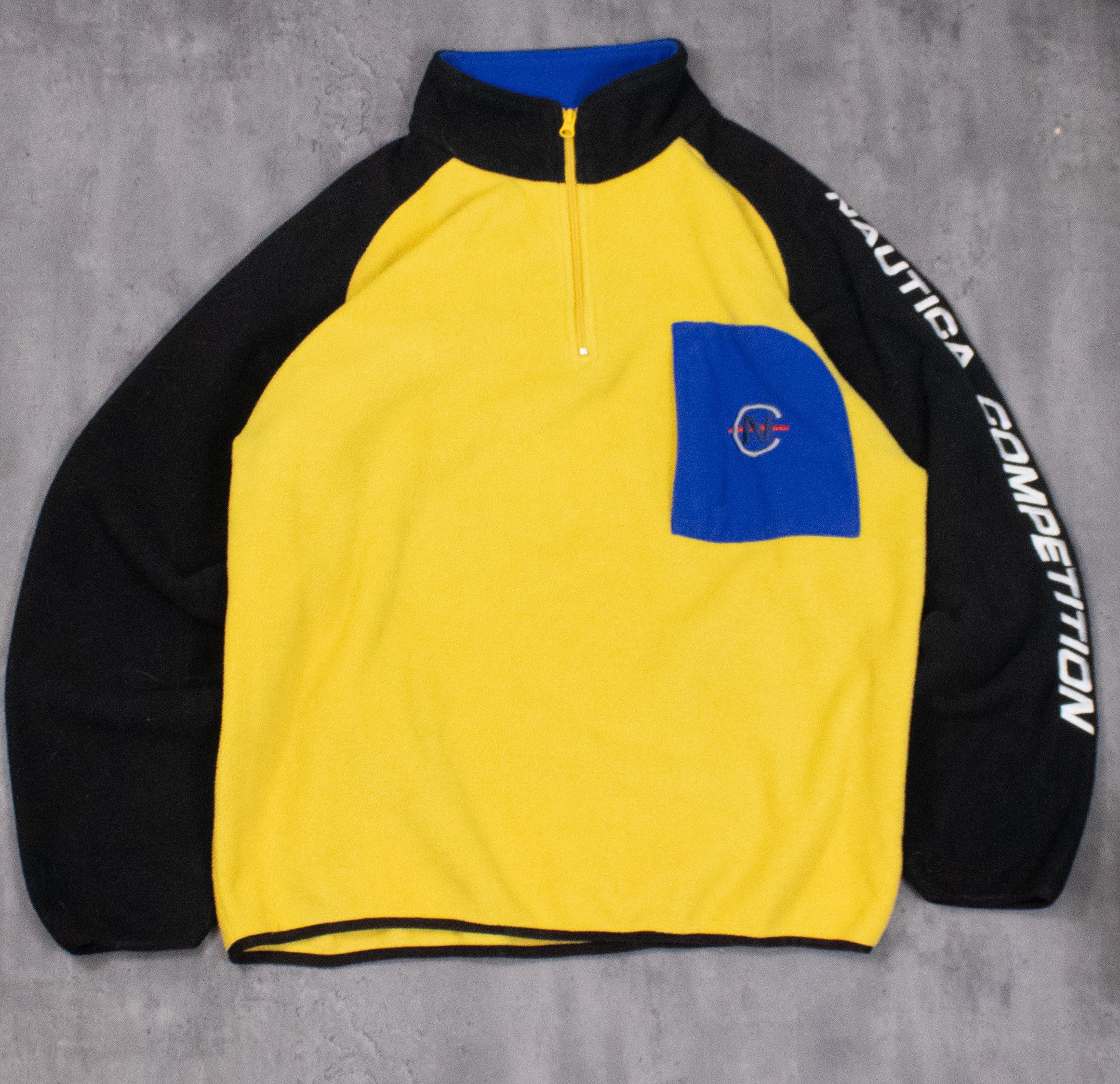 Nautica Vintage 1990's Nautica Competition Yellow Pile Fleece Jacket Size US L / EU 52-54 / 3 - 4 Thumbnail