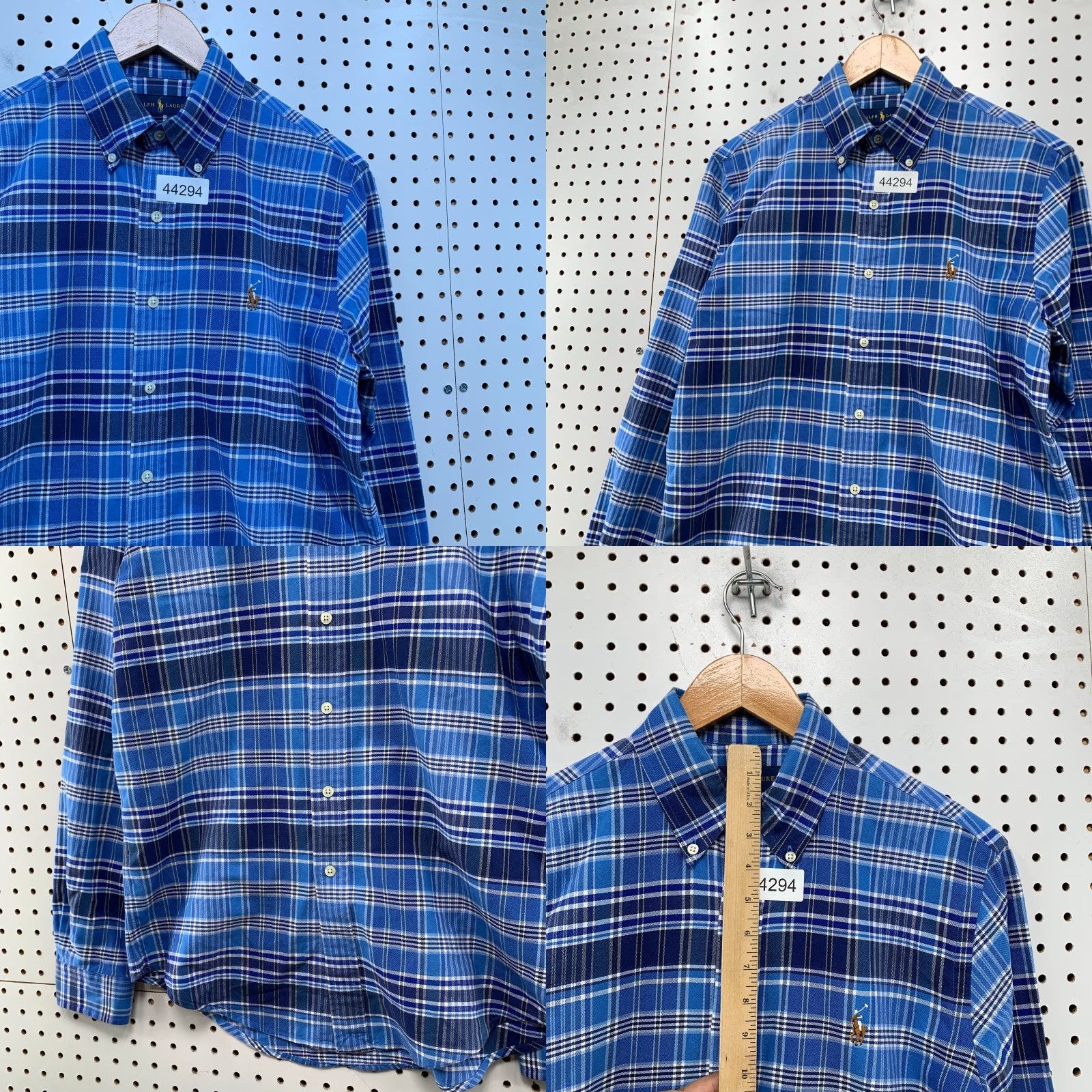 Ralph Lauren Ralph Lauren Shirt Mens S Blue Plaid Flannel Button-Down Long Sleeve Pony Vintage: No Size US S / EU 44-46 / 1 - 8 Thumbnail