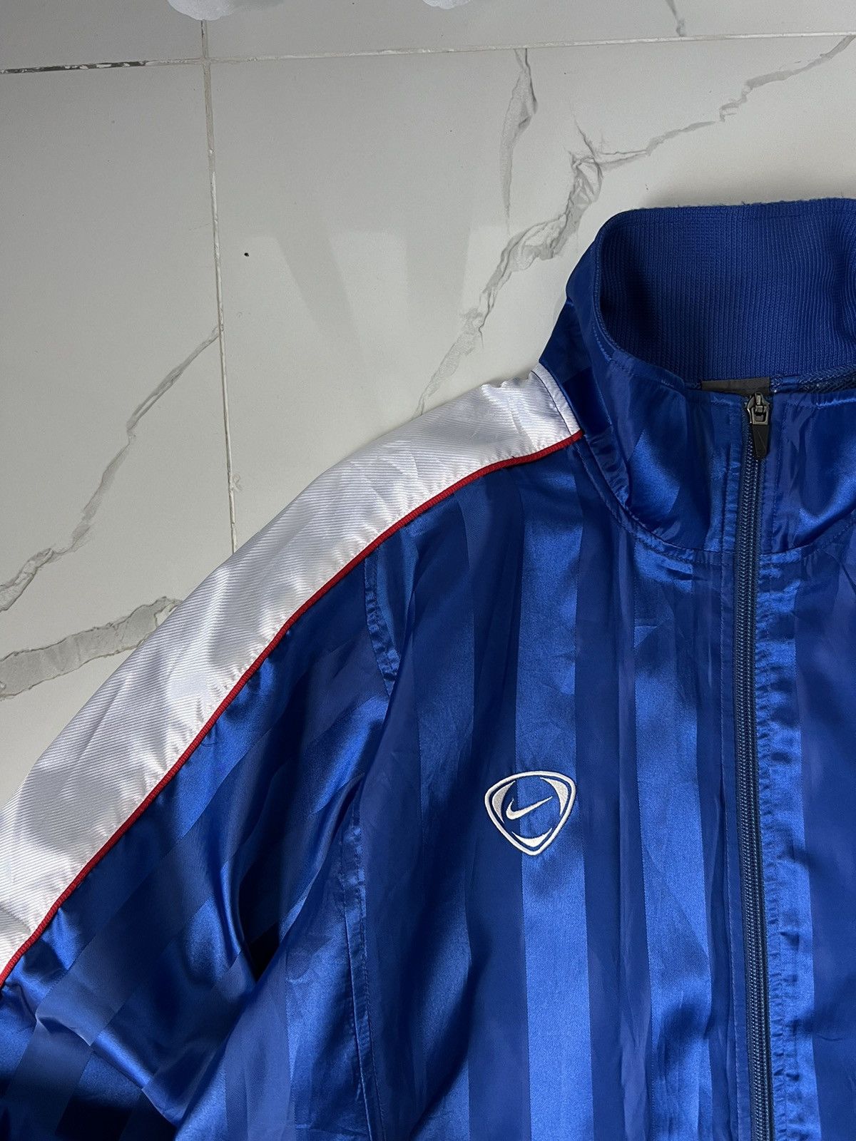 Nike × Vintage 90's NIKE TEAM BACK SWOOSH LOGO RARE STRIPE Y2K TRACK JACKET Size US M / EU 48-50 / 2 - 5 Thumbnail