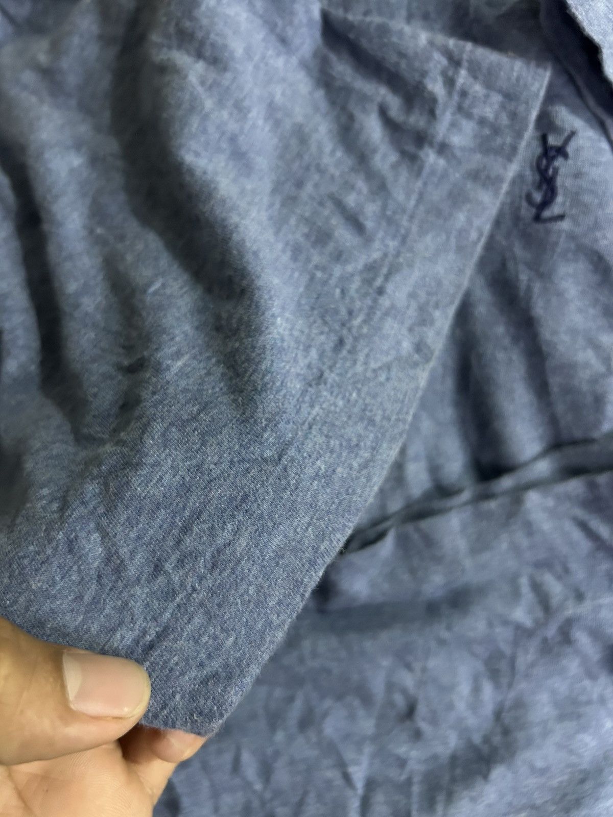 Saint Laurent Paris × Vintage × Yves Saint Laurent Vintage Yves Saint Laurent Embroidered Logo Tees Size US L / EU 52-54 / 3 - 5 Thumbnail
