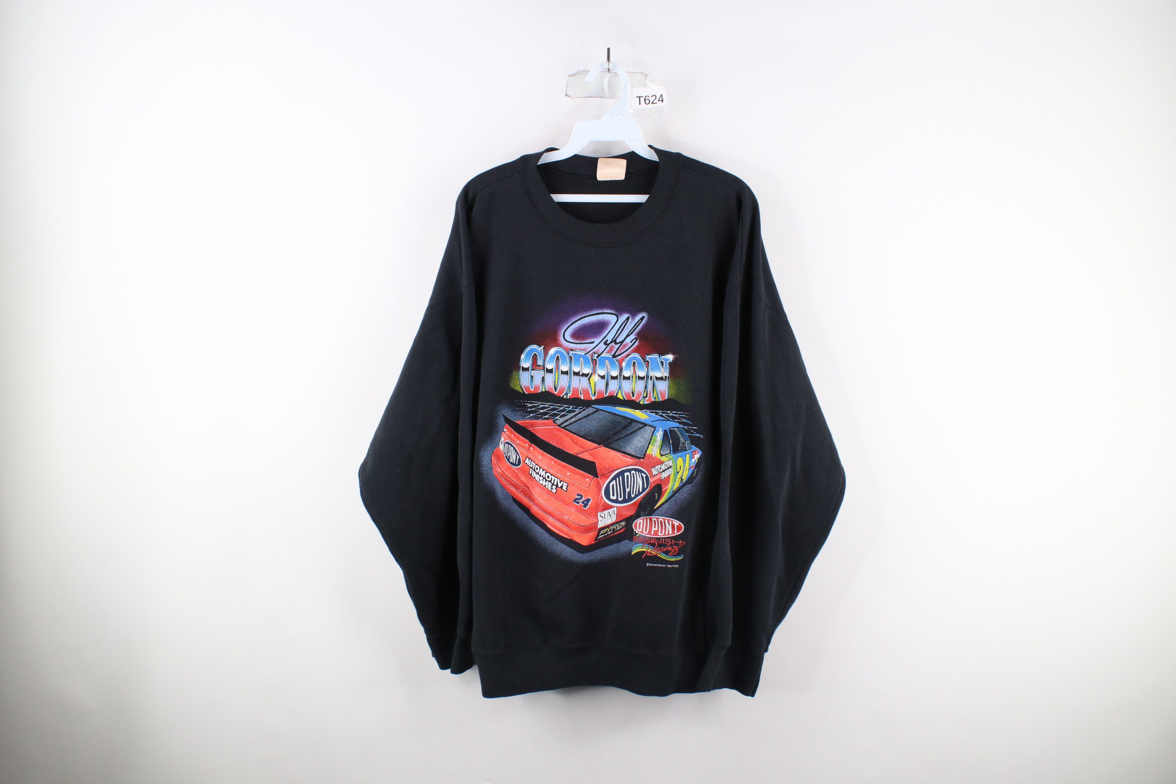 image of Vintage 90's Nascar Out Jeff Gordon Racing Sweatshirt Usa in Black, Men's (Size 2XL)