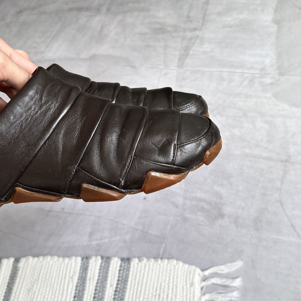 Japanese Brand × Puma × Vintage RARE Puma Satori Vintage Leather Sneakers Y3 Mostro Vibe Size US 8.5 / EU 41-42 - 10 Thumbnail
