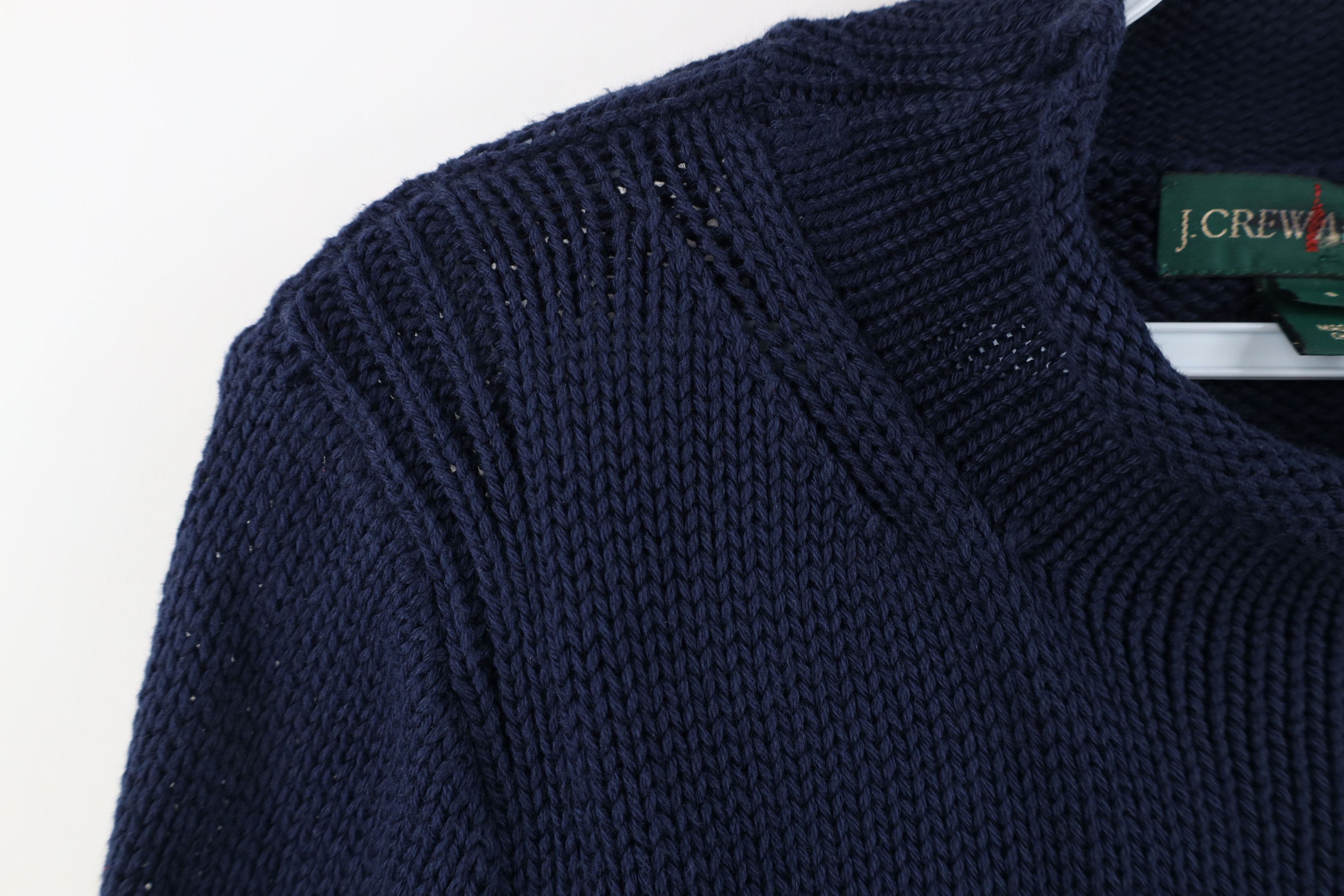 J.Crew Vintage J Crew Baggy Marled Knit Sweater Navy Blue Cotton Size S / US 4 / IT 40 - 6 Thumbnail