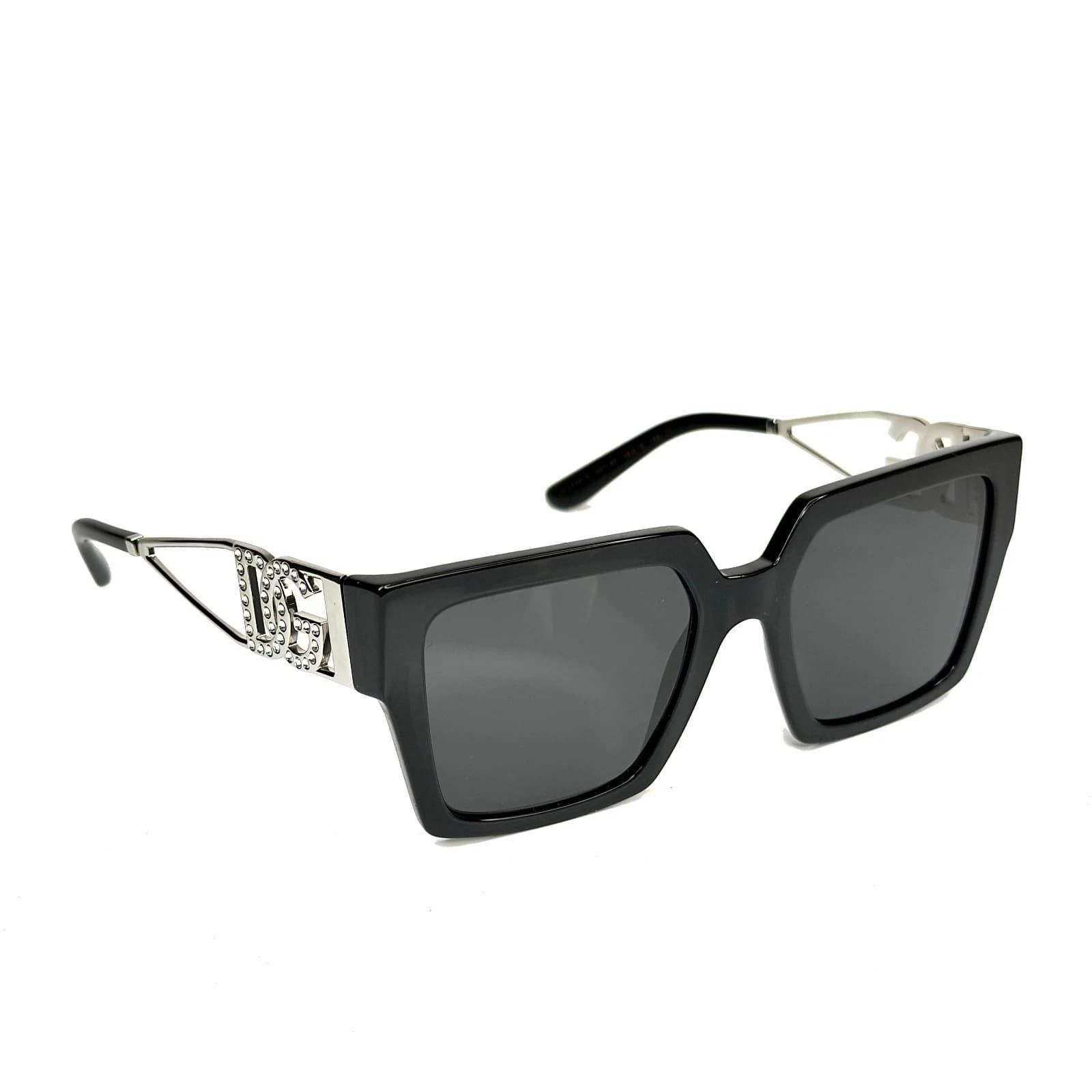 Dolce & Gabbana DOLCE & GABBANA 4446 DIVA DG4446B Black Geometric Sunglasses Size ONE SIZE - 4 Thumbnail