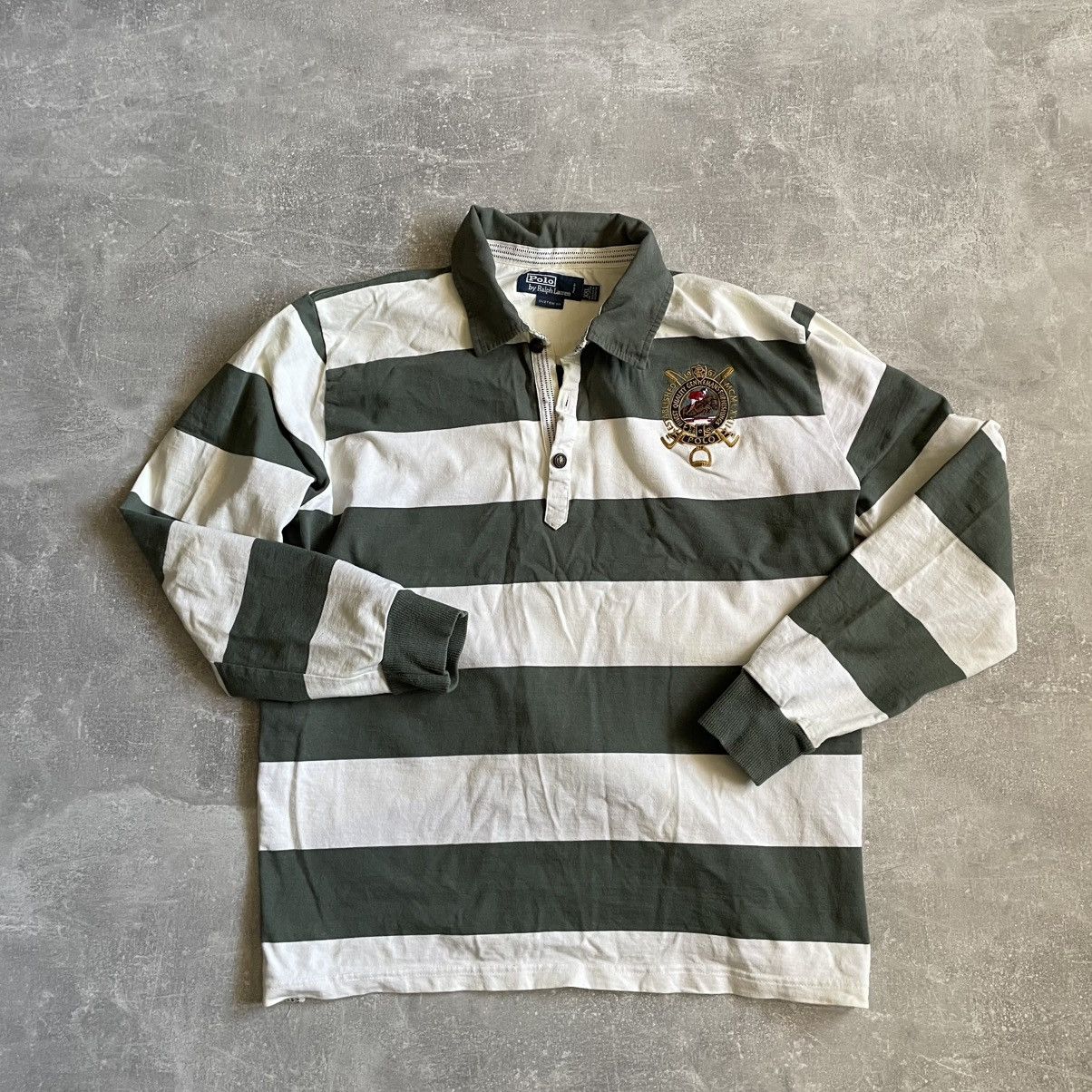 Polo Ralph Lauren Rrl Vintage Y2K Polo Ralph Lauren Striped shirt Rugby Polo Size US XL / EU 56 / 4 - 1 Thumbnail
