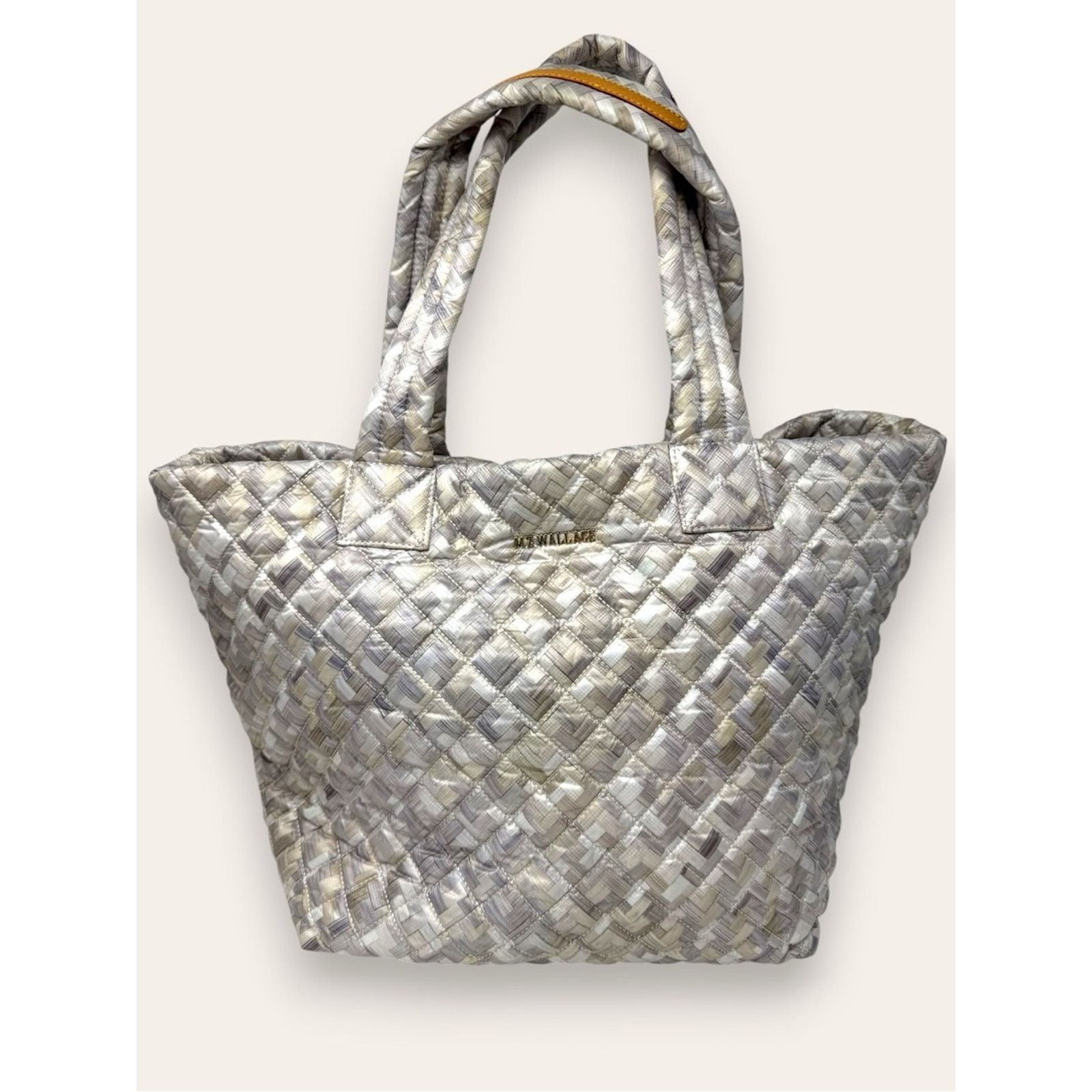 Mz Wallace Metro Travel Tote Bag Basket Weave Beige Tan in Brown, Women's