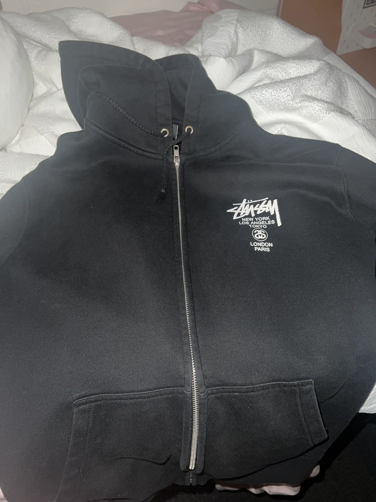 Stussy Stussy World Tour Black Zip Up Hoodie Size US S / EU 44-46 / 1 - 3 Thumbnail