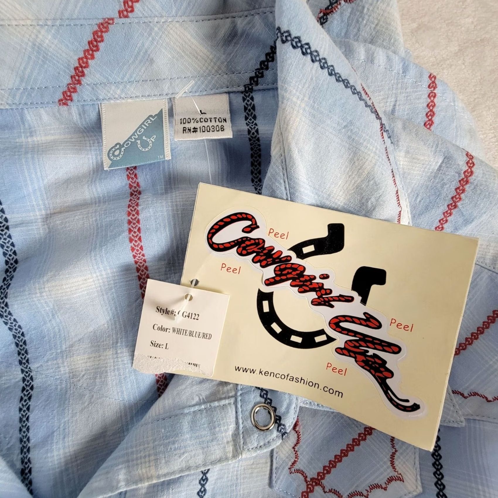 Vintage VINTAGE Cowgirl Up Womens Long-Sleeve Embroidered Snap Western Plaid Shirt Large New Size L / US 10 / IT 46 - 4 Thumbnail