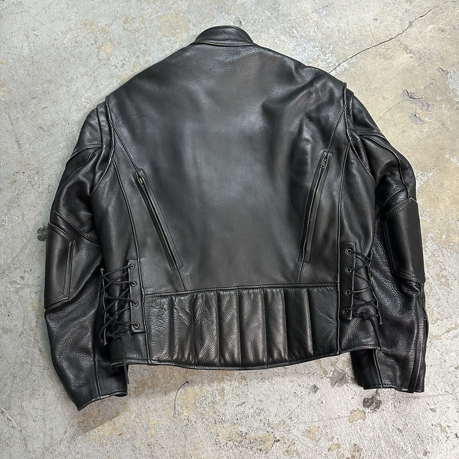 Leather × Vintage Vintage 90s U.S. Made Co. Black Leather Motorcycle Jacket Size US XL / EU 56 / 4 - 4 Thumbnail