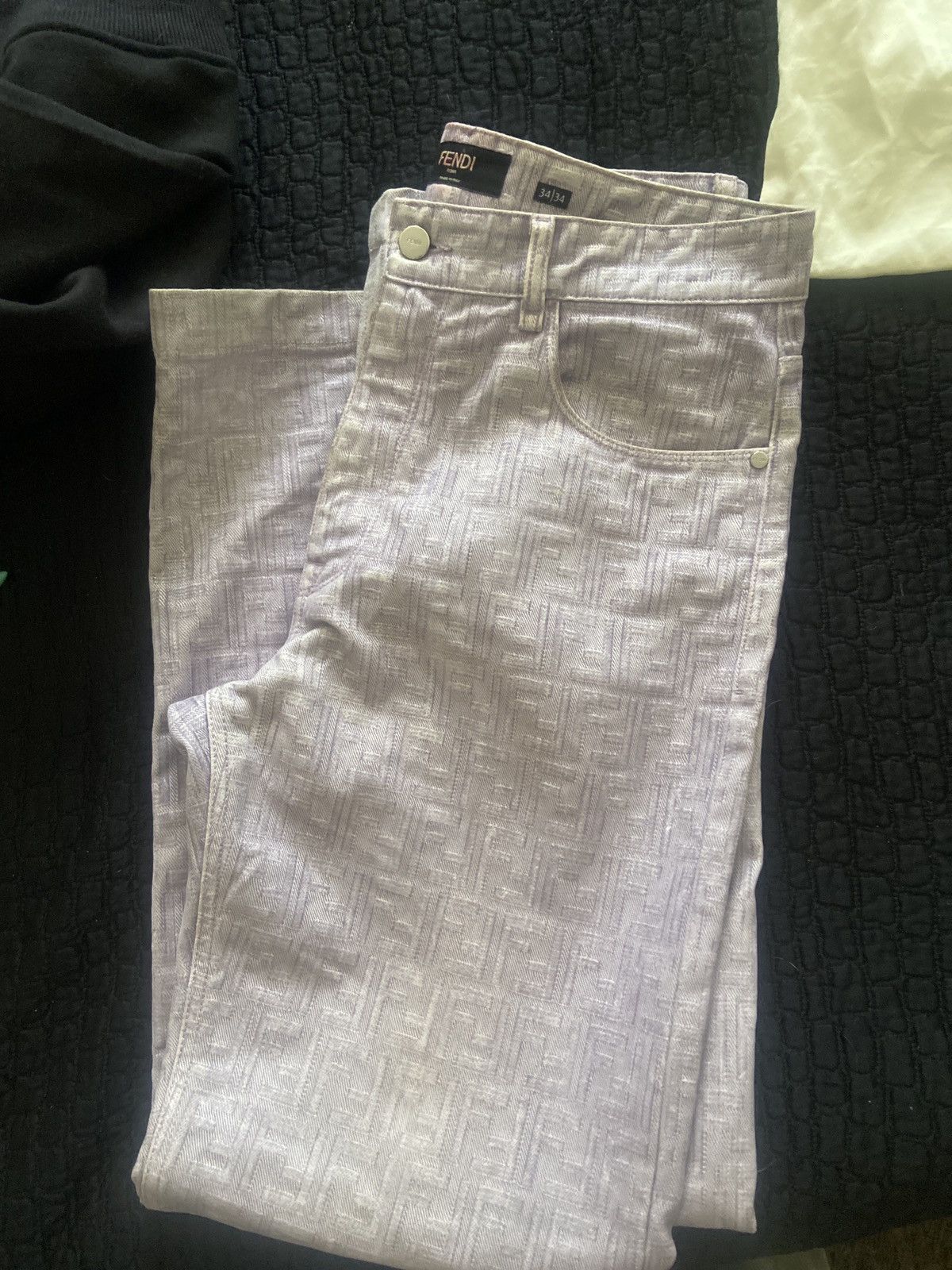 Fendi FF Monogram Denim Pants