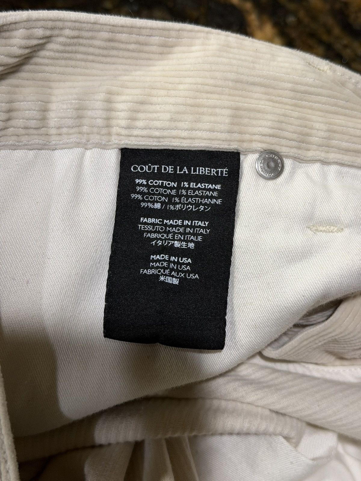 Cout de la Liberte Coût De La Liberté Jimmy-Star Studs Cord Flare Ivory Pants Size US 34 / EU 50 - 13 Thumbnail